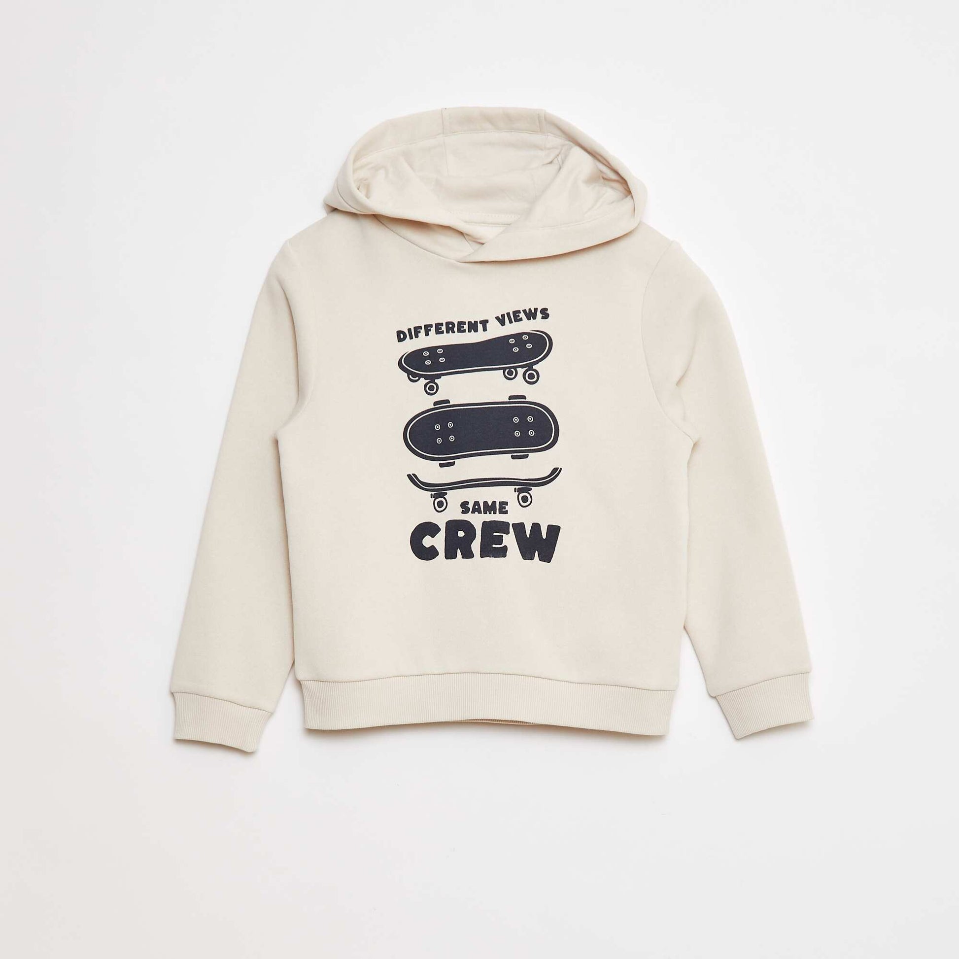Sweat à capuche en molleton BEIGE