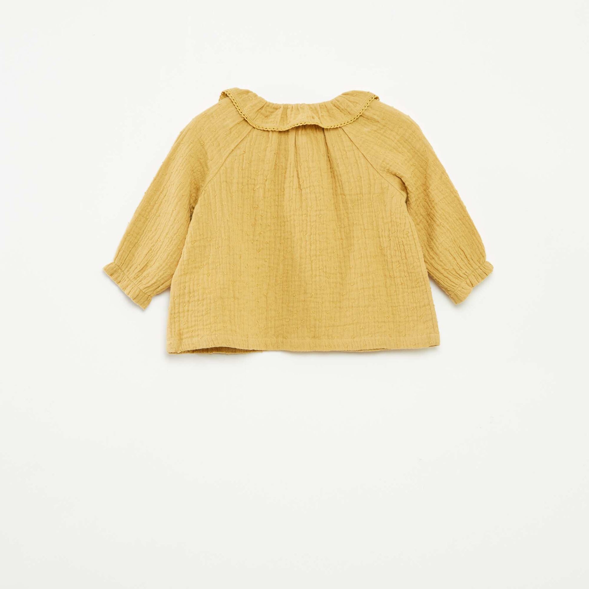Blouse plumetis en gaze de coton JAUNE
