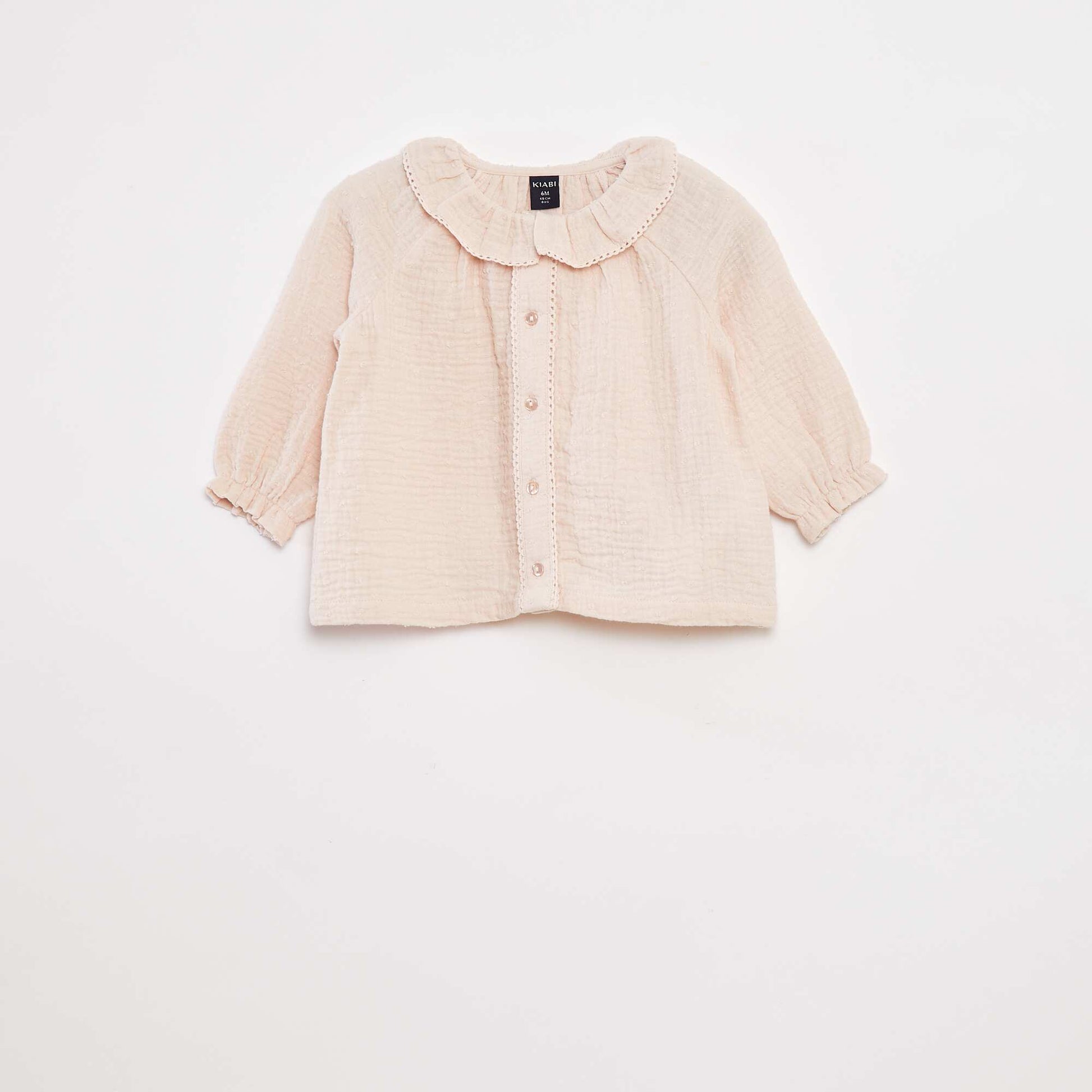 Blouse plumetis en gaze de coton ROSE