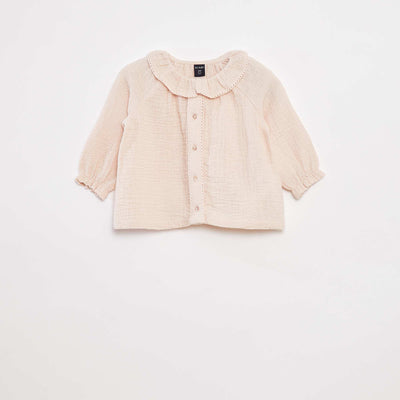 Blouse plumetis en gaze de coton ROSE