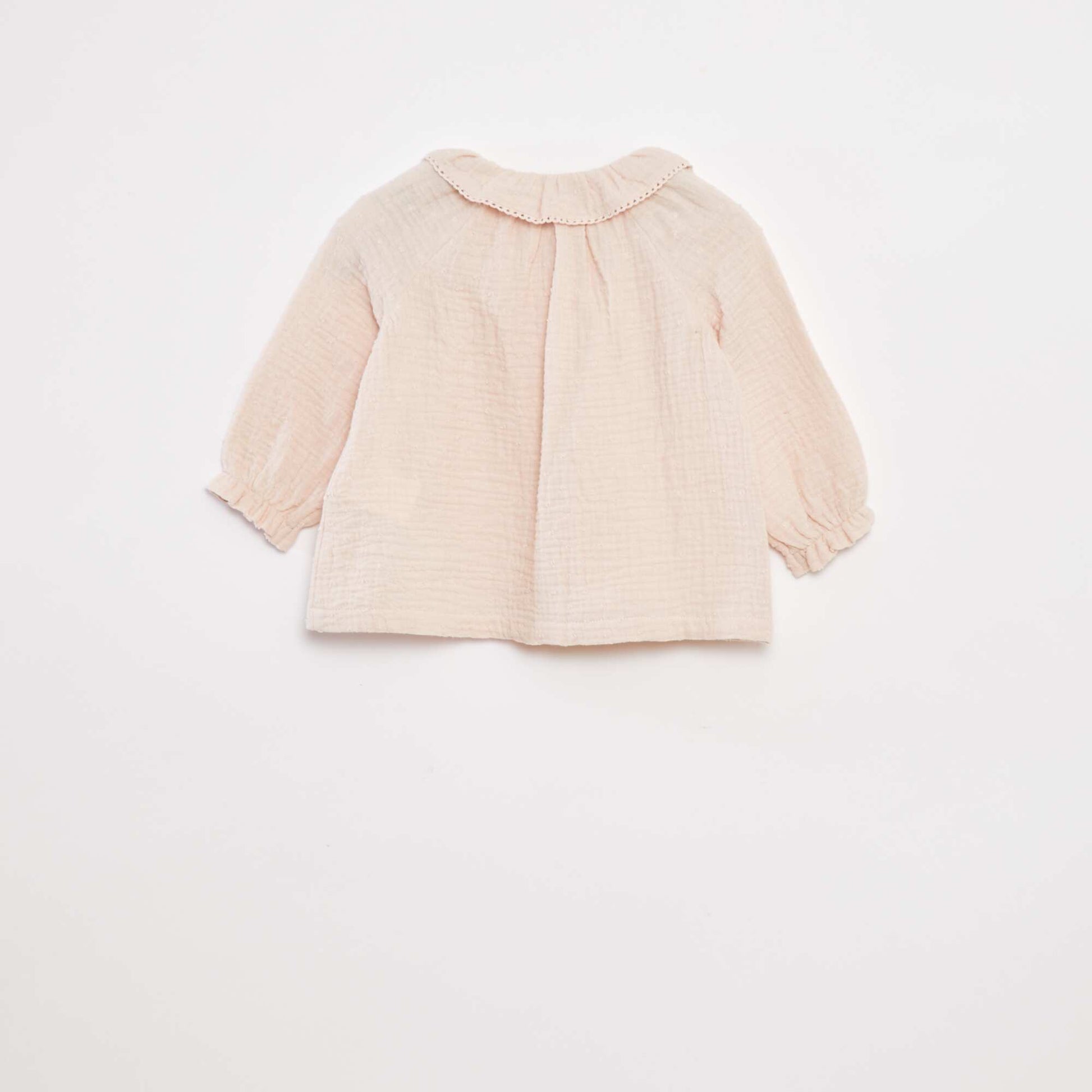Blouse plumetis en gaze de coton ROSE