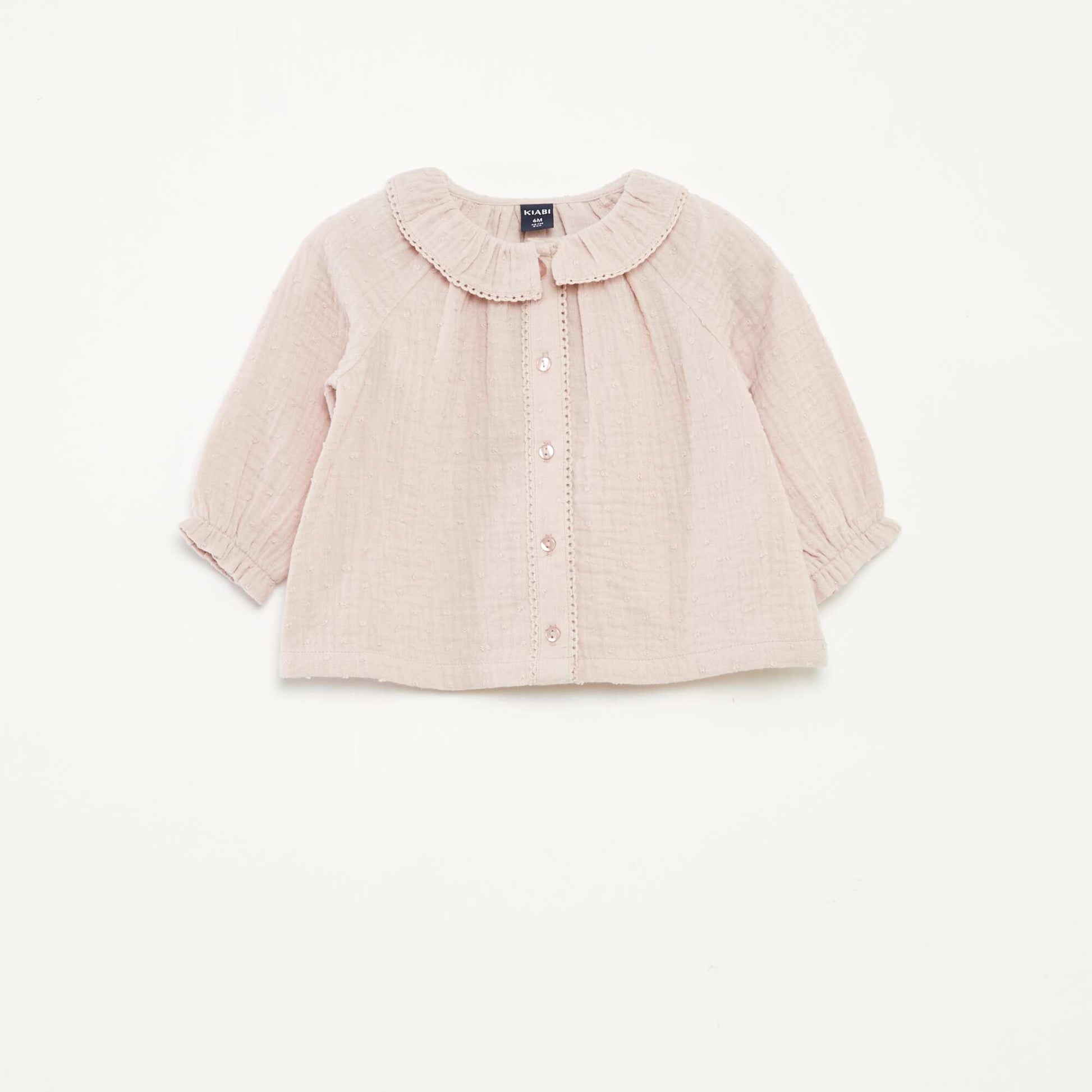 Blouse plumetis en gaze de coton VIOLET