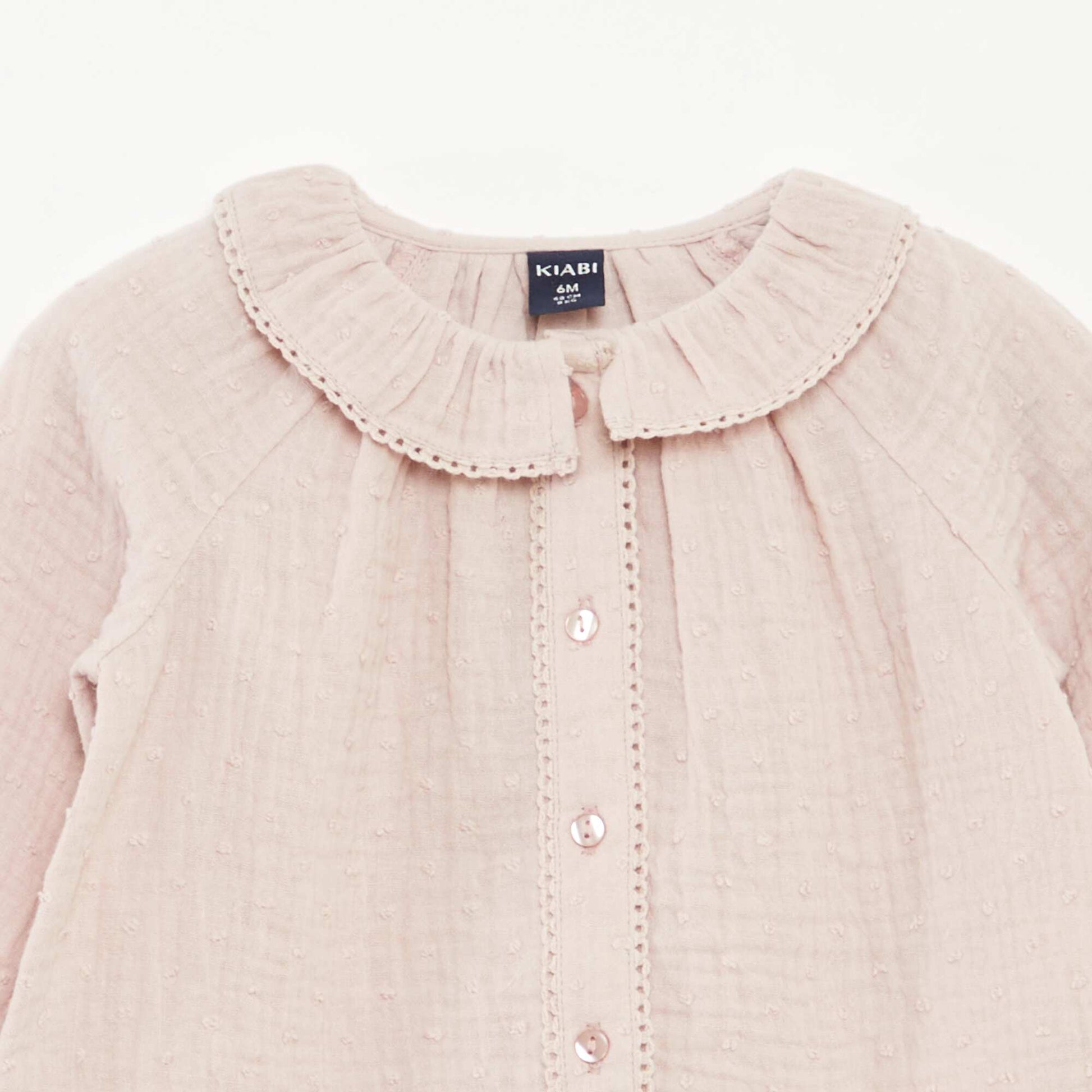 Blouse plumetis en gaze de coton VIOLET