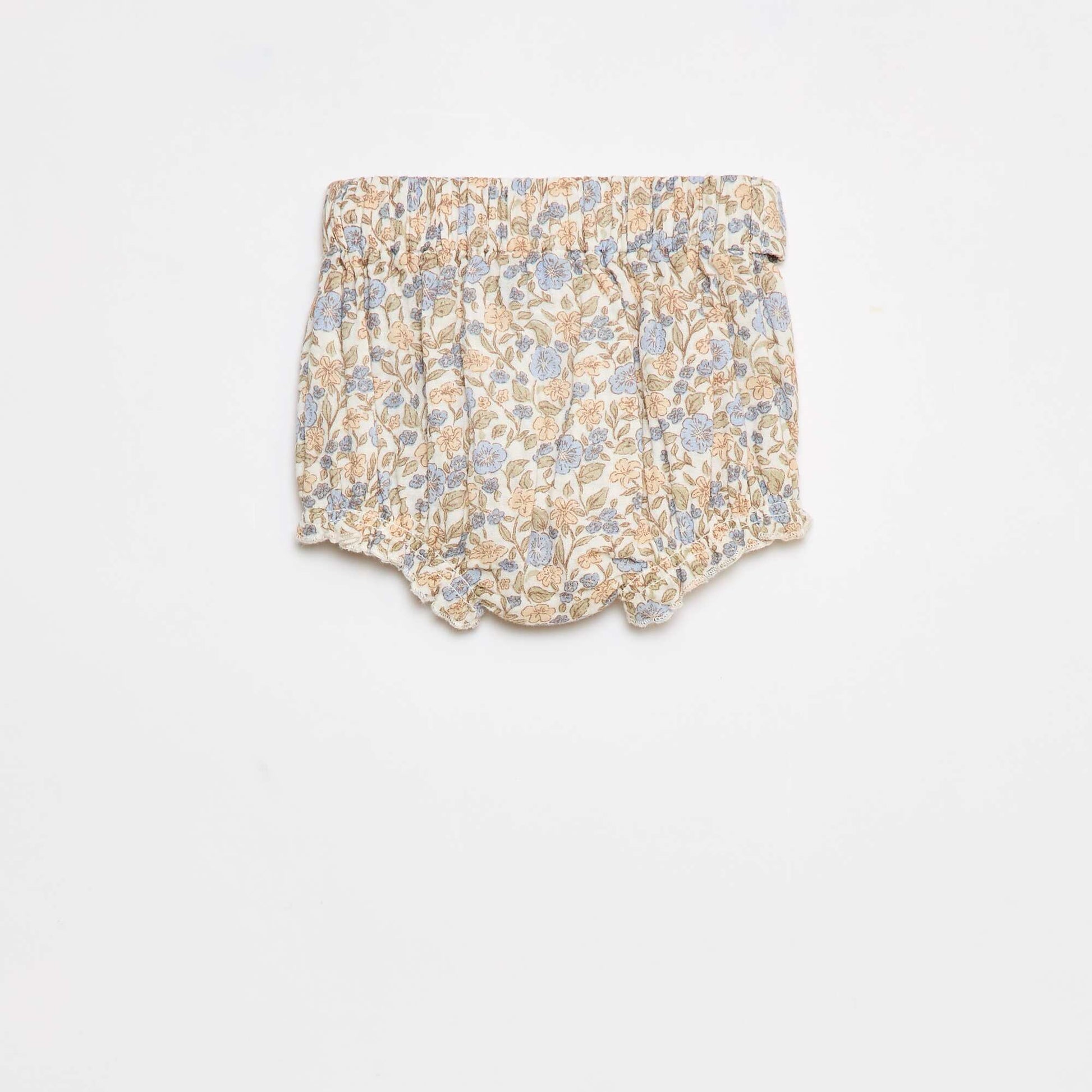 Short à taille élastiquée avec ceinture à nouer BLANC