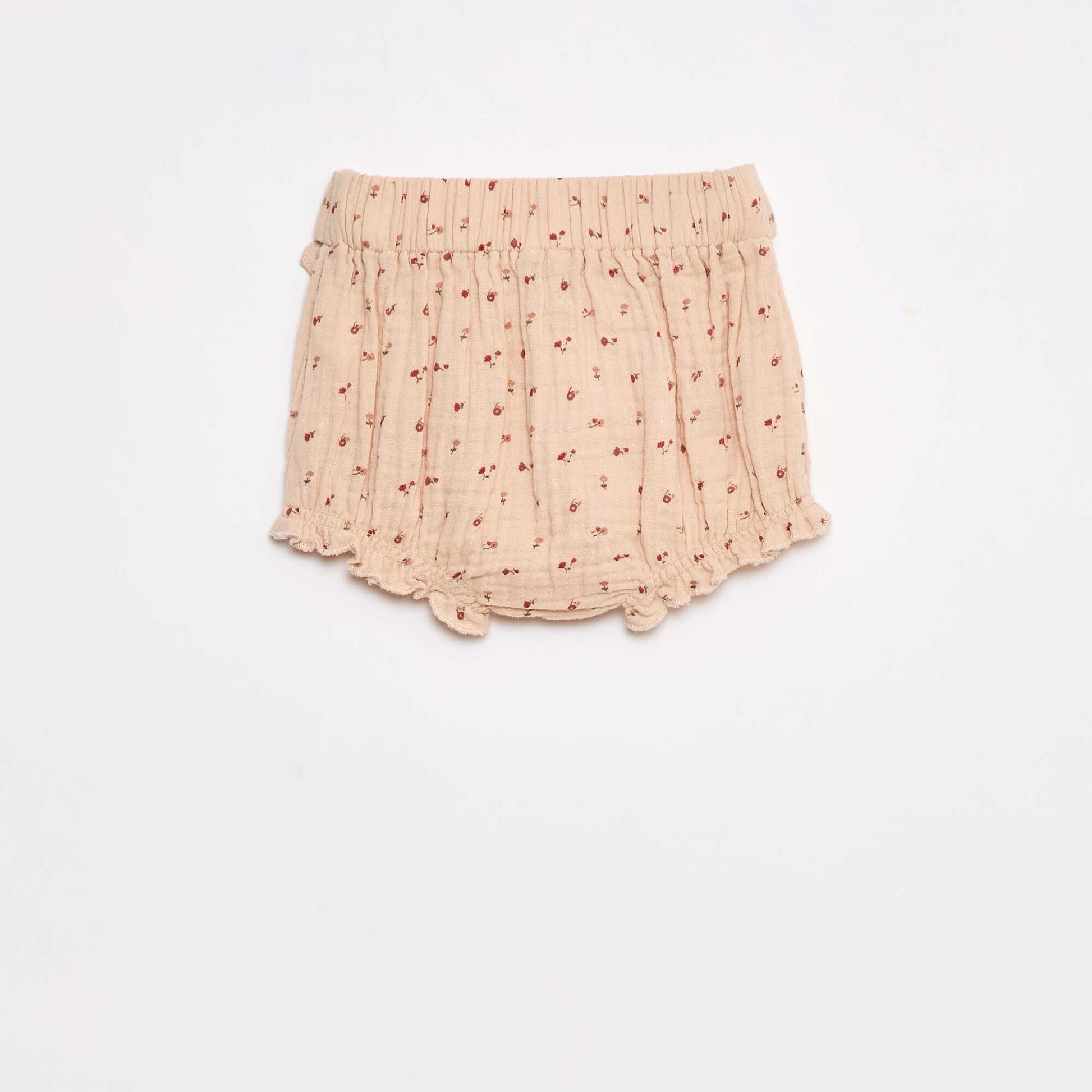 Short à taille élastiquée avec ceinture à nouer BEIGE