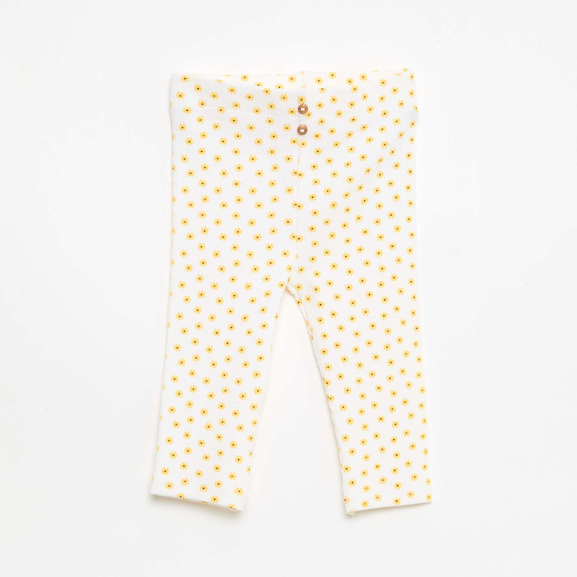 Legging long côtelé à motif BLANC