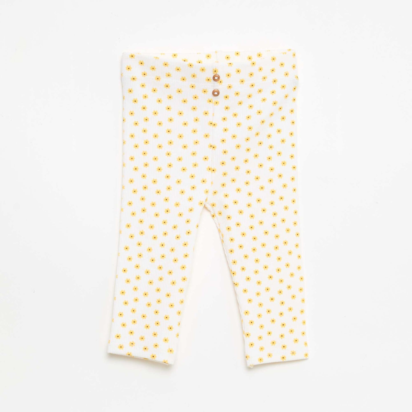 Legging long côtelé à motif BLANC