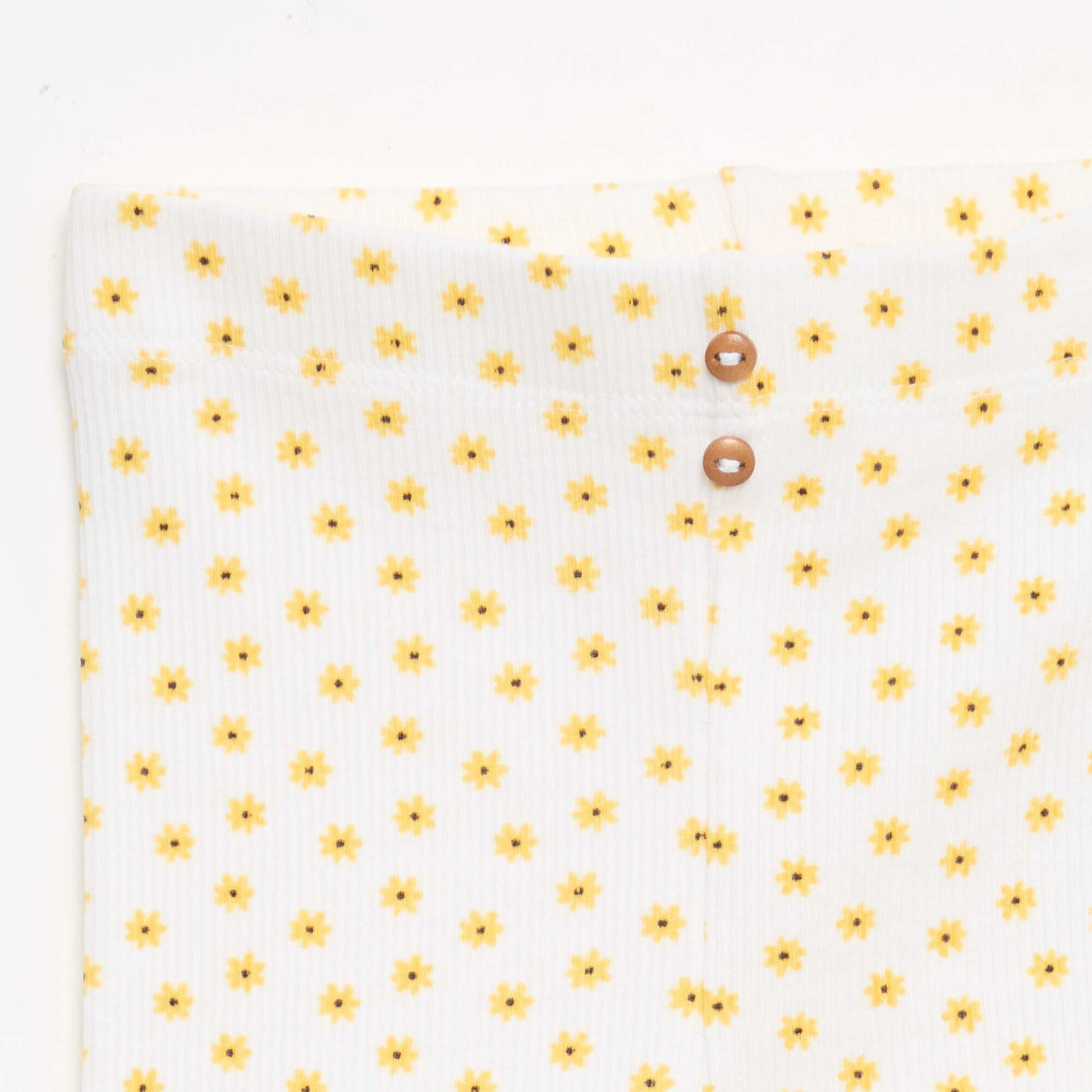 Legging long côtelé à motif BLANC