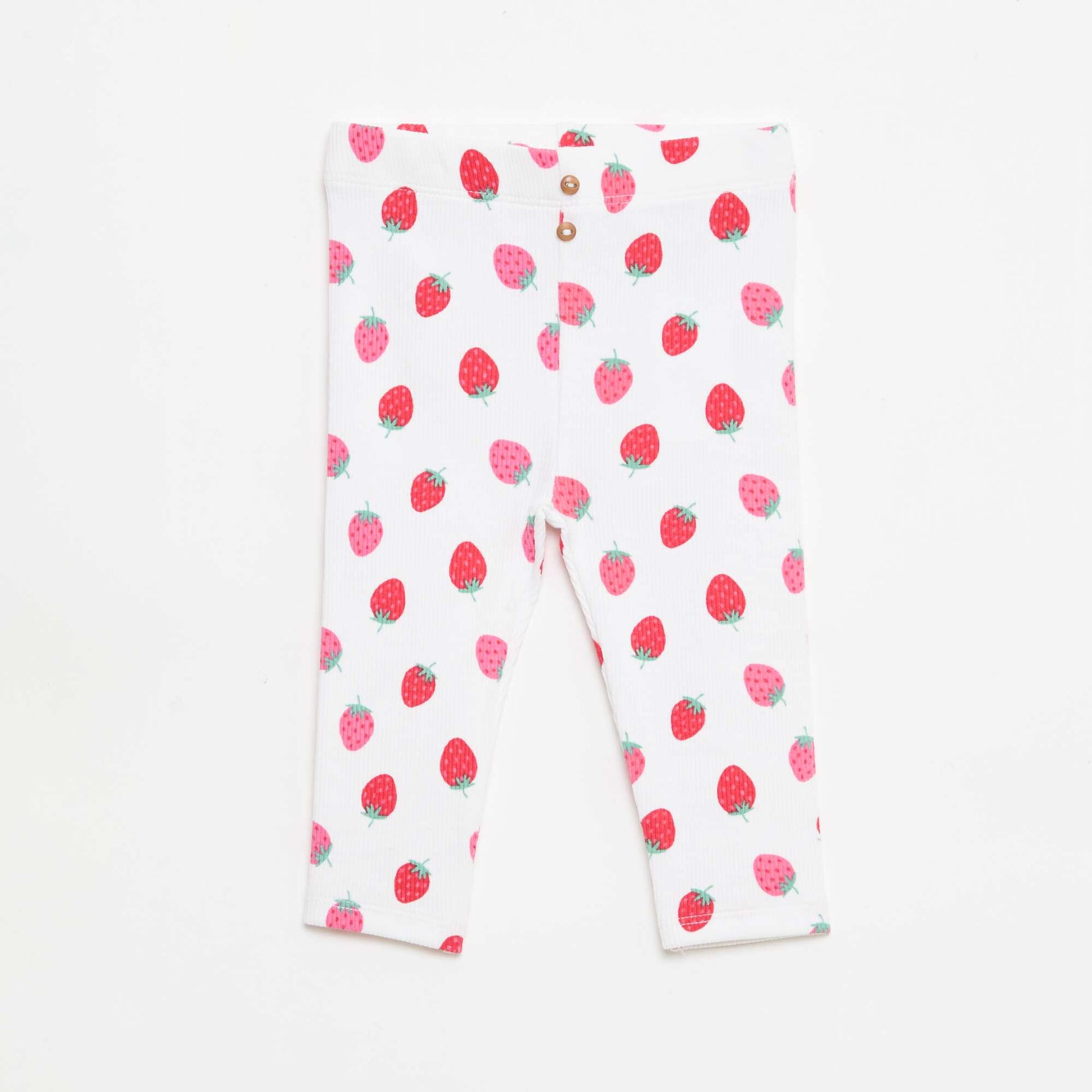 Legging long côtelé à motif BLANC