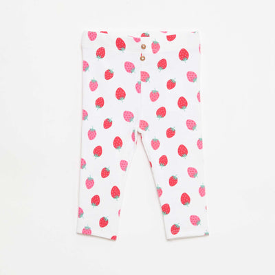 Legging long côtelé à motif BLANC
