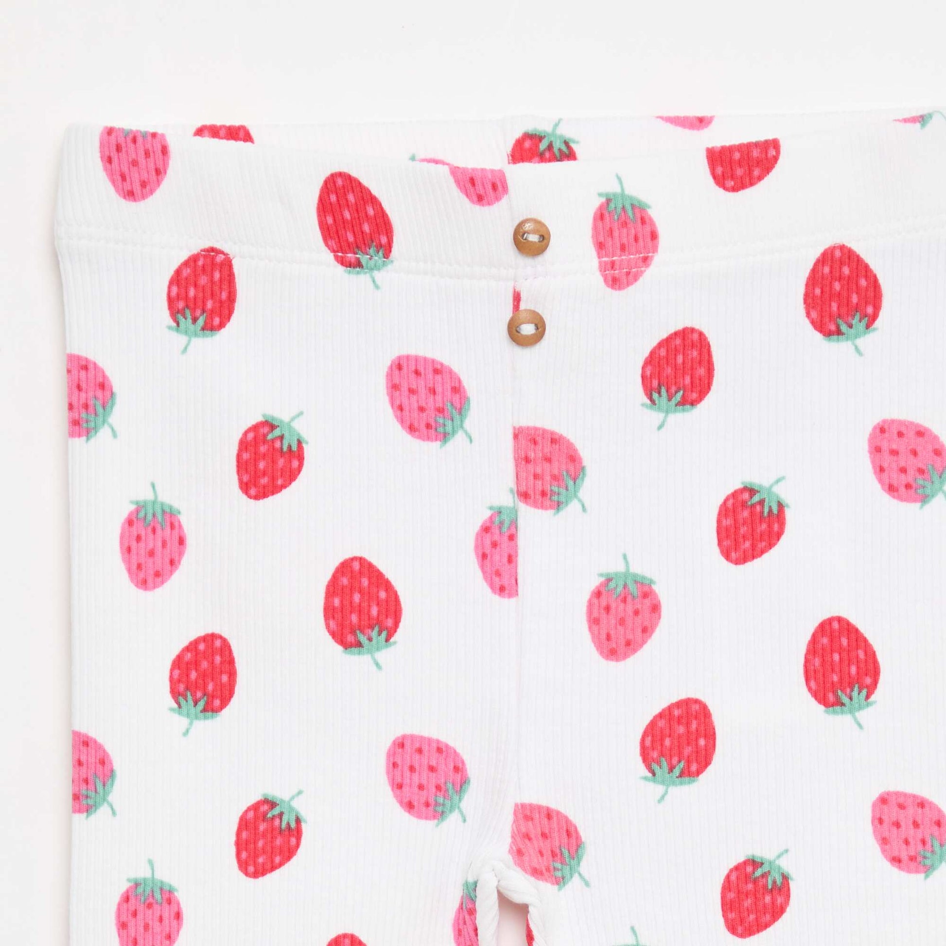 Legging long côtelé à motif BLANC