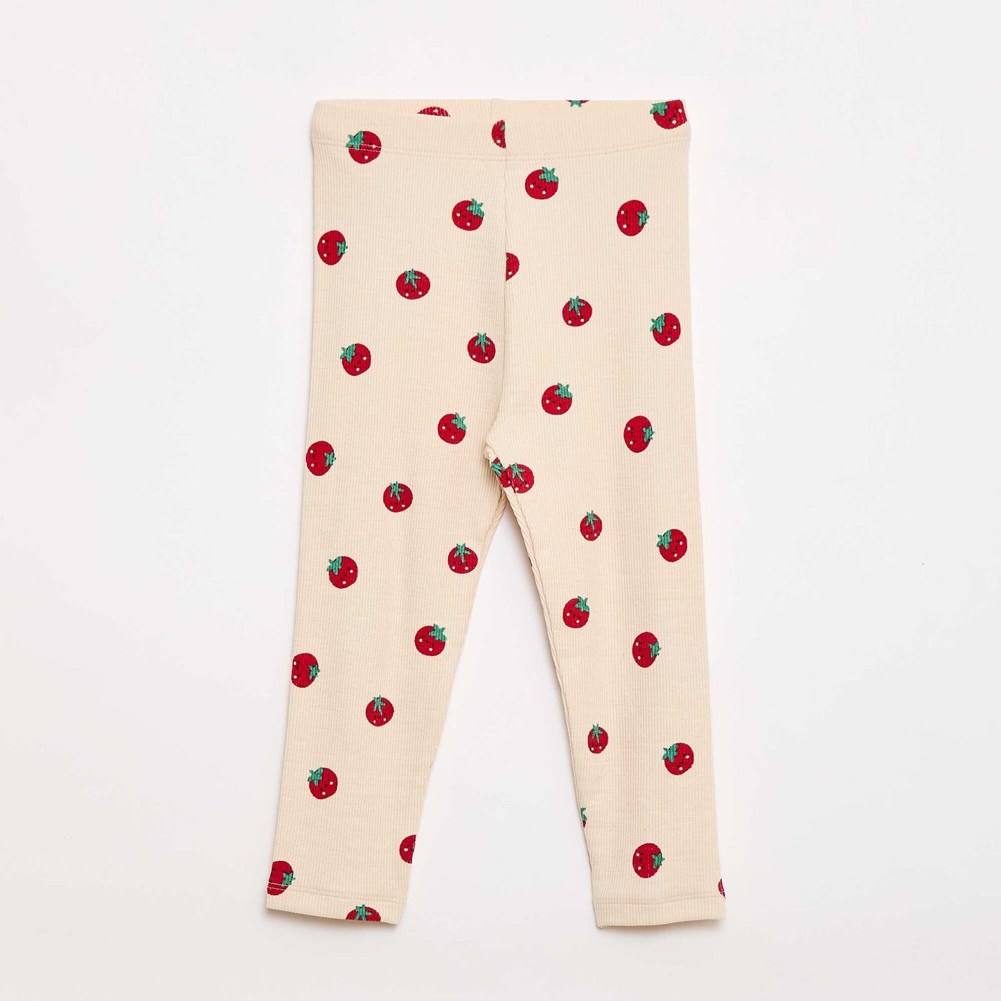 Legging long côtelé à motif BEIGE