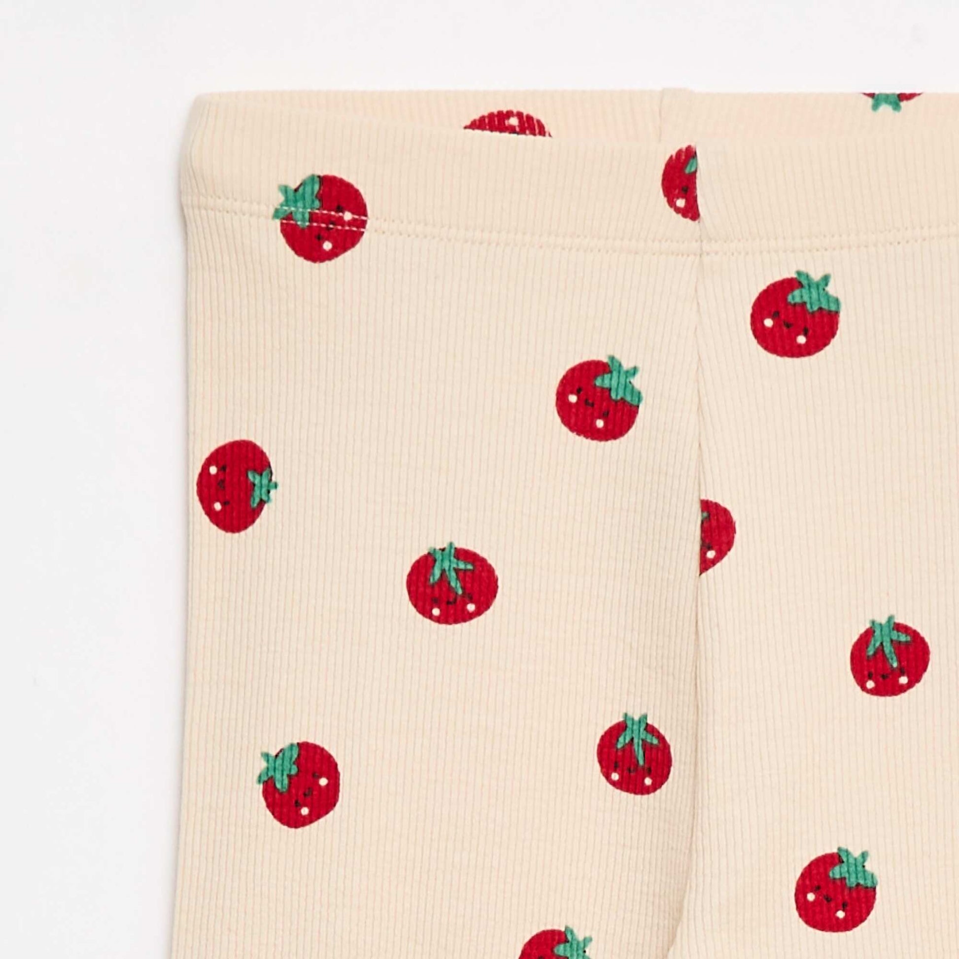 Legging long côtelé à motif BEIGE
