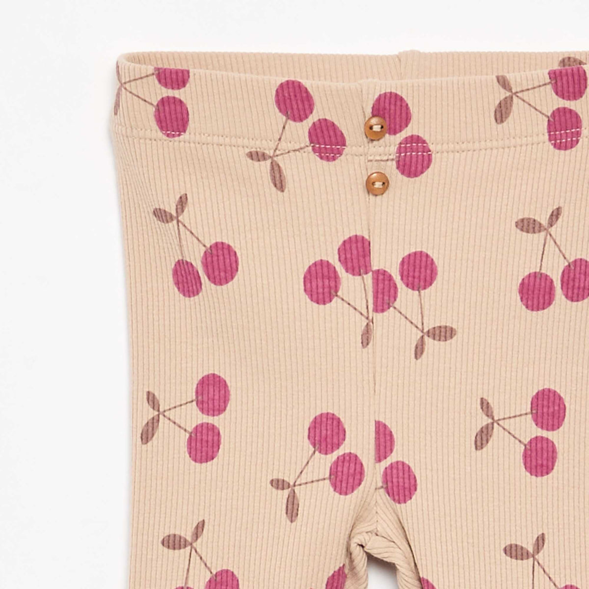 Legging long côtelé à motif BEIGE