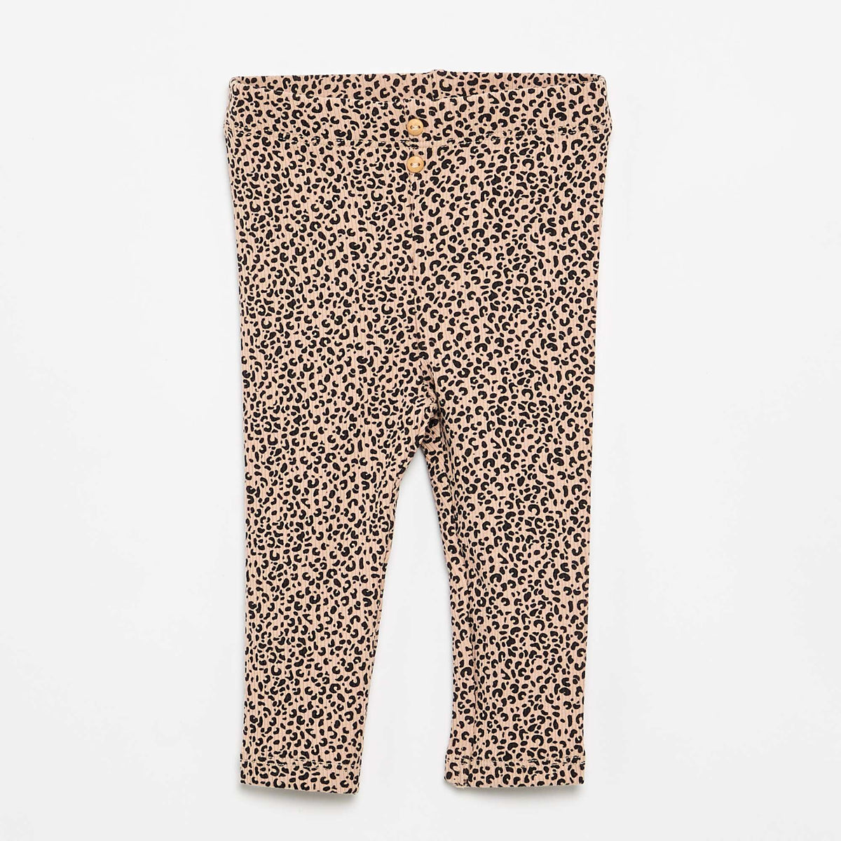 Legging long côtelé à motif BEIGE