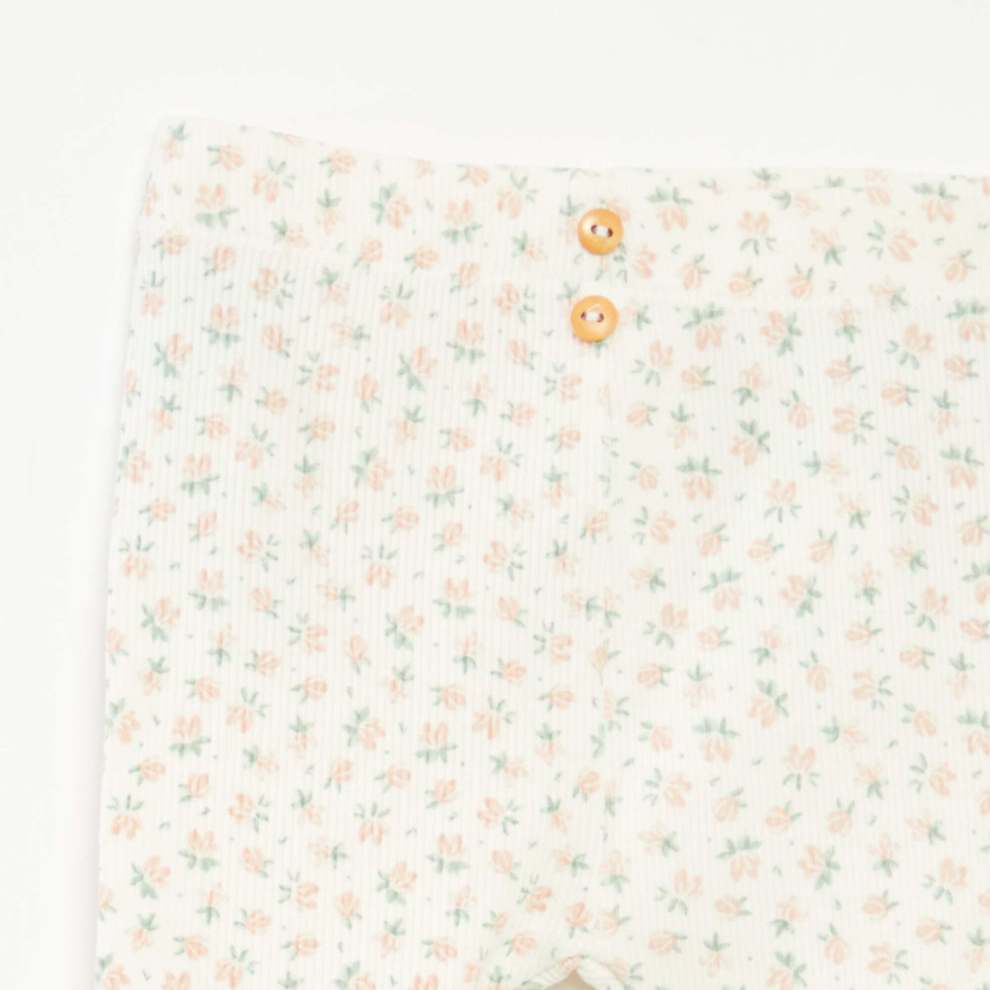 Leggings long côtelé à motif BLANC