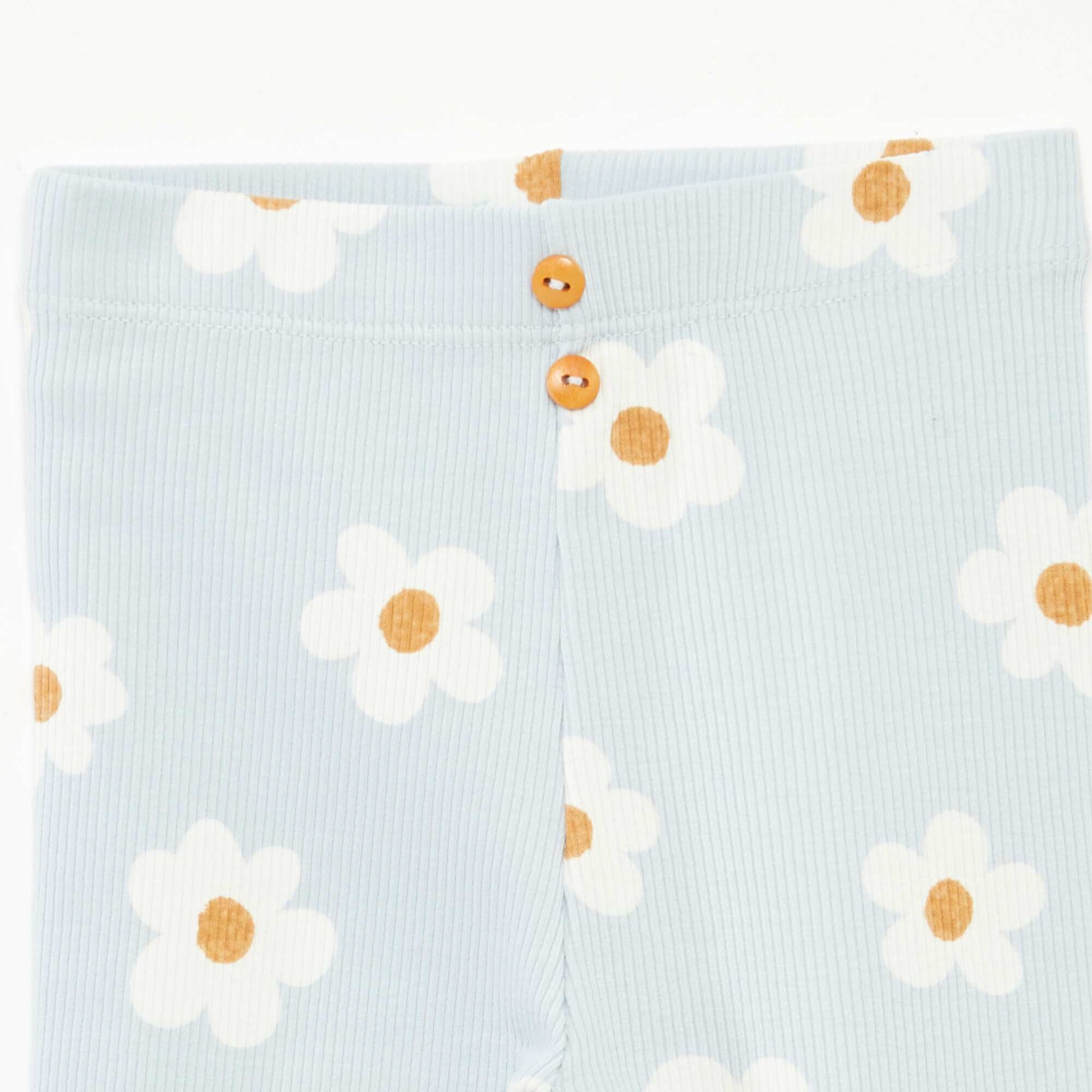 Leggings long côtelé à motif BLEU
