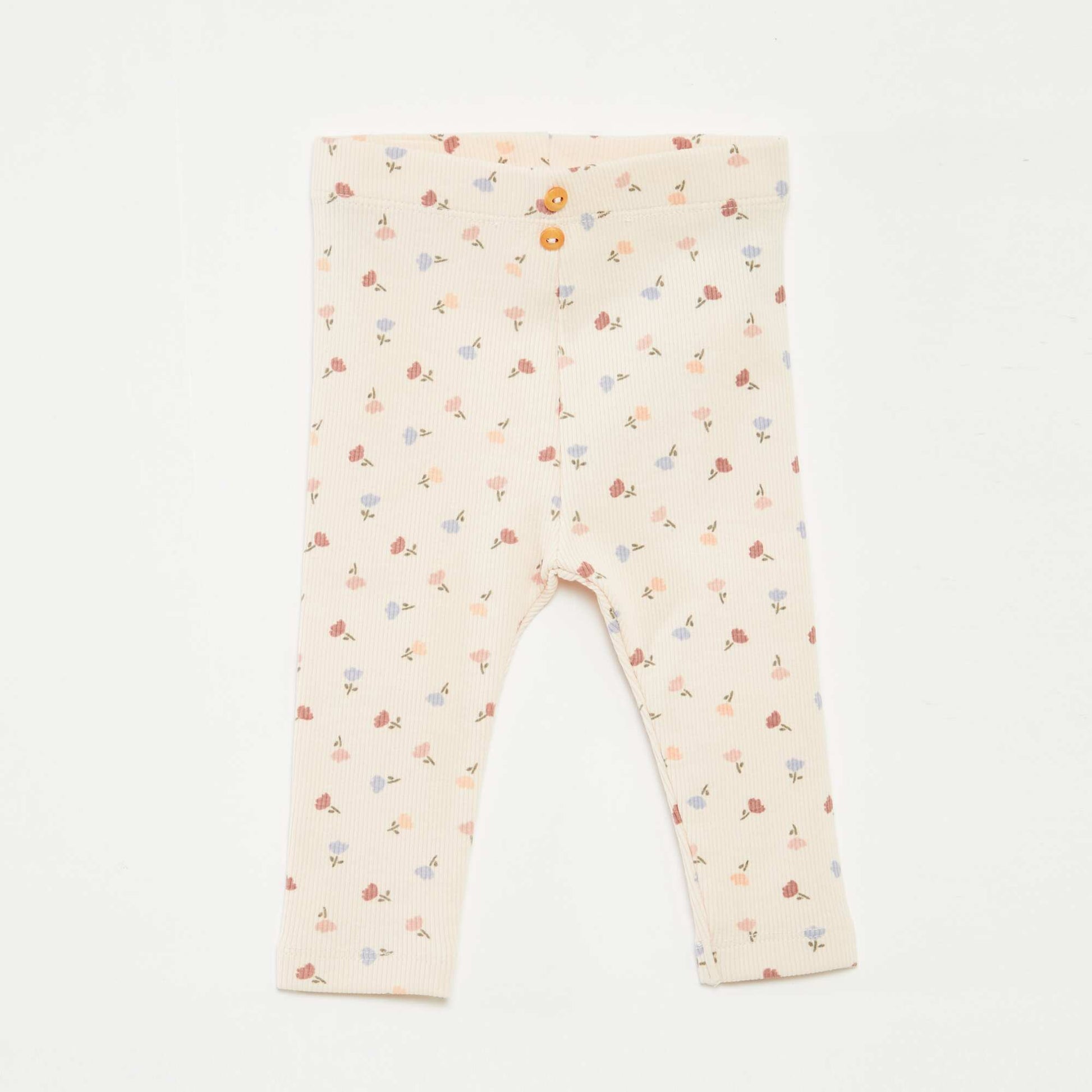 Leggings long côtelé à motif ROSE