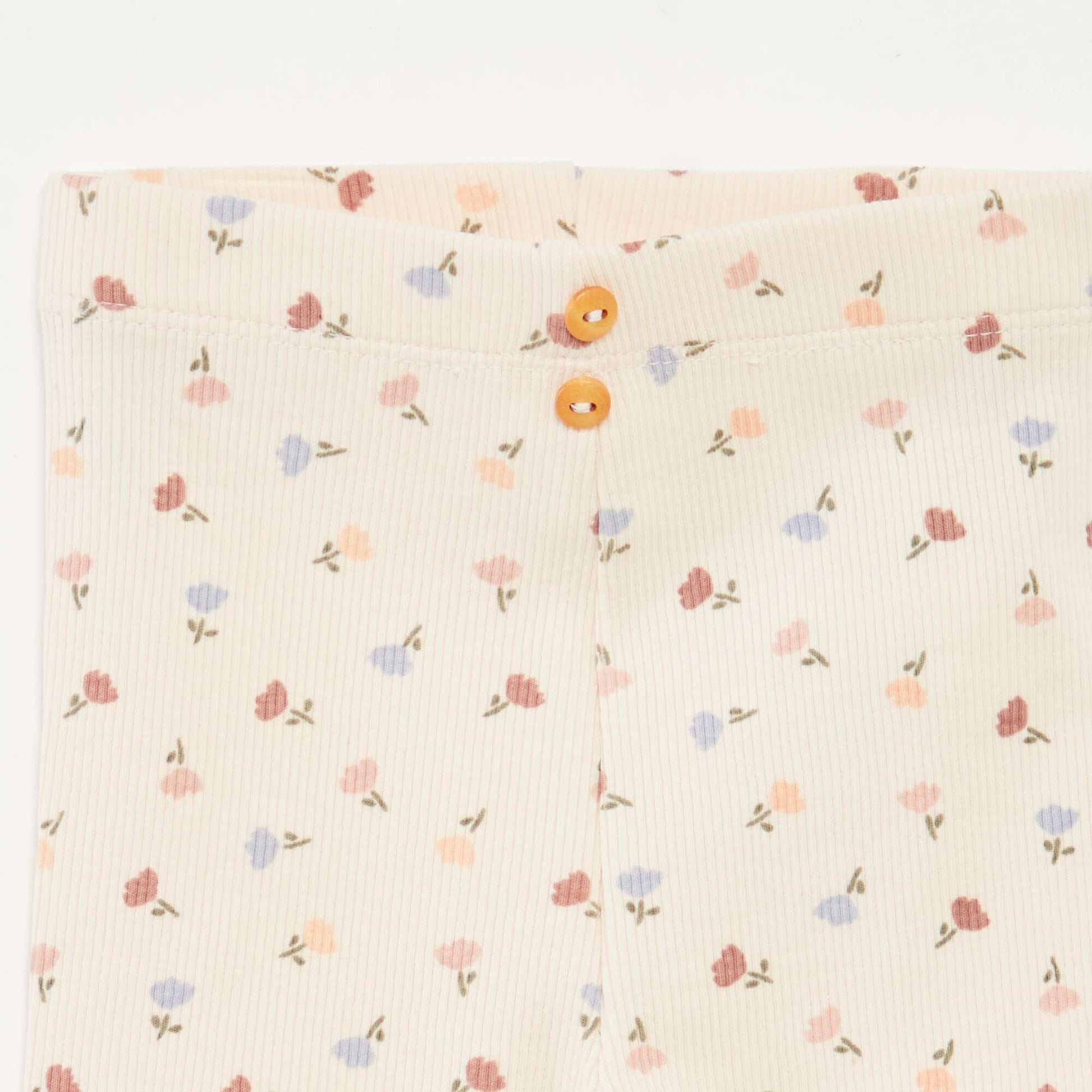 Leggings long côtelé à motif ROSE