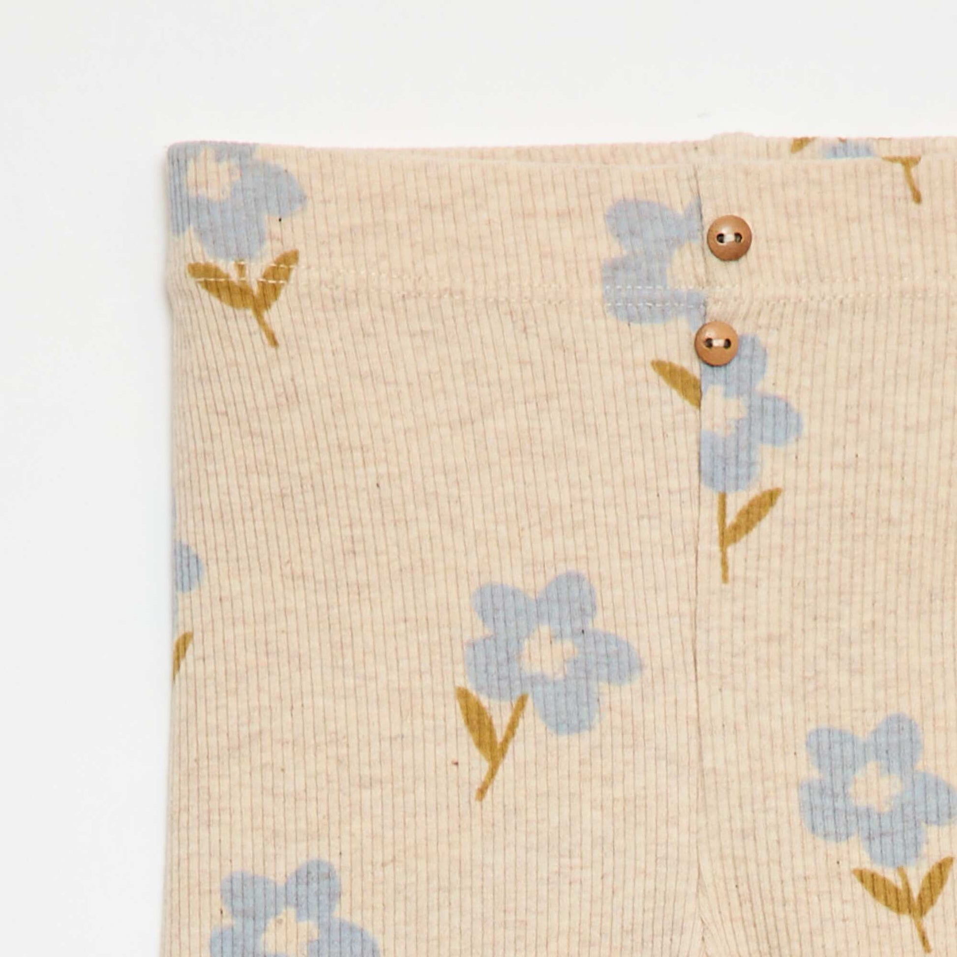 Leggings long côtelé à motif BEIGE