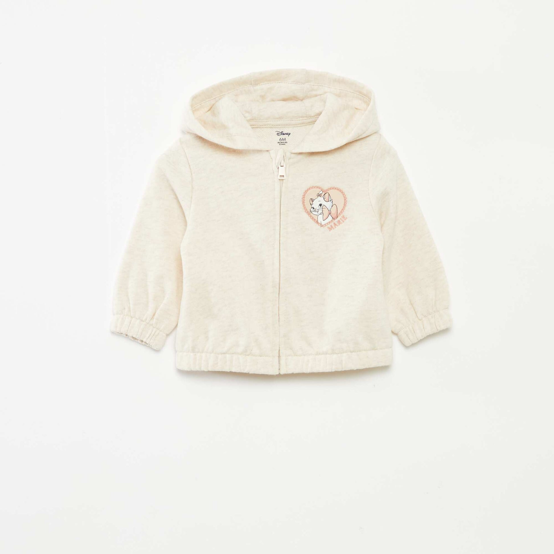 Sweat à capuche zippé 'Marie' BEIGE