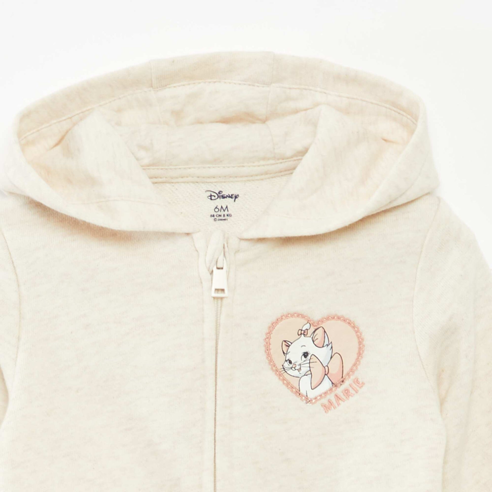 Sweat à capuche zippé 'Marie' BEIGE