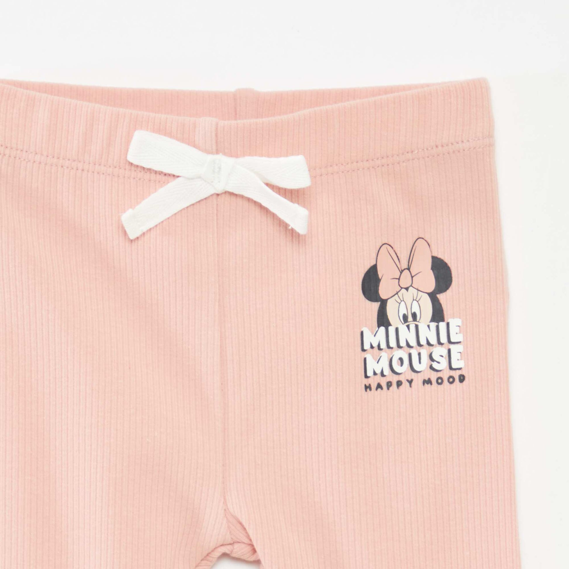 Ensemble t-shirt + legging côtelé 'Minnie' - 2 personnes BLANC