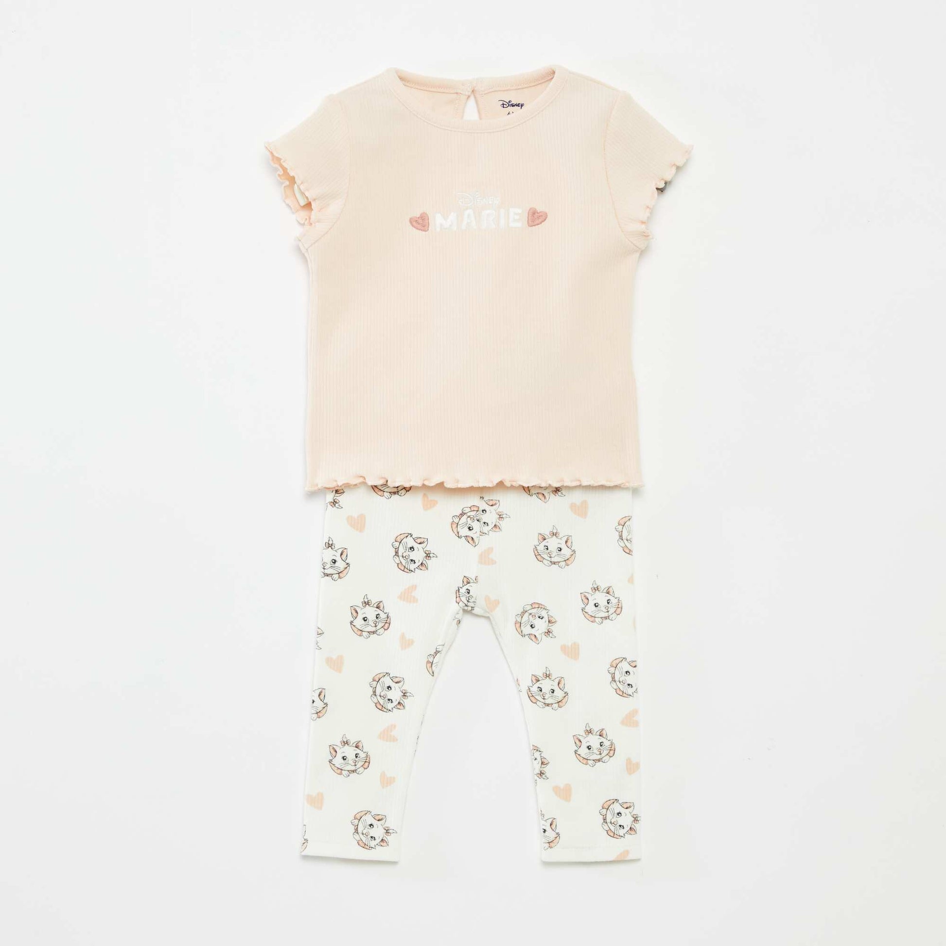 Ensemble t-shirt + legging côtelé 'Marie' - 2 personnes ROSE