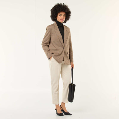 Pantalon cigarette uni avec 2 poches BEIGE
