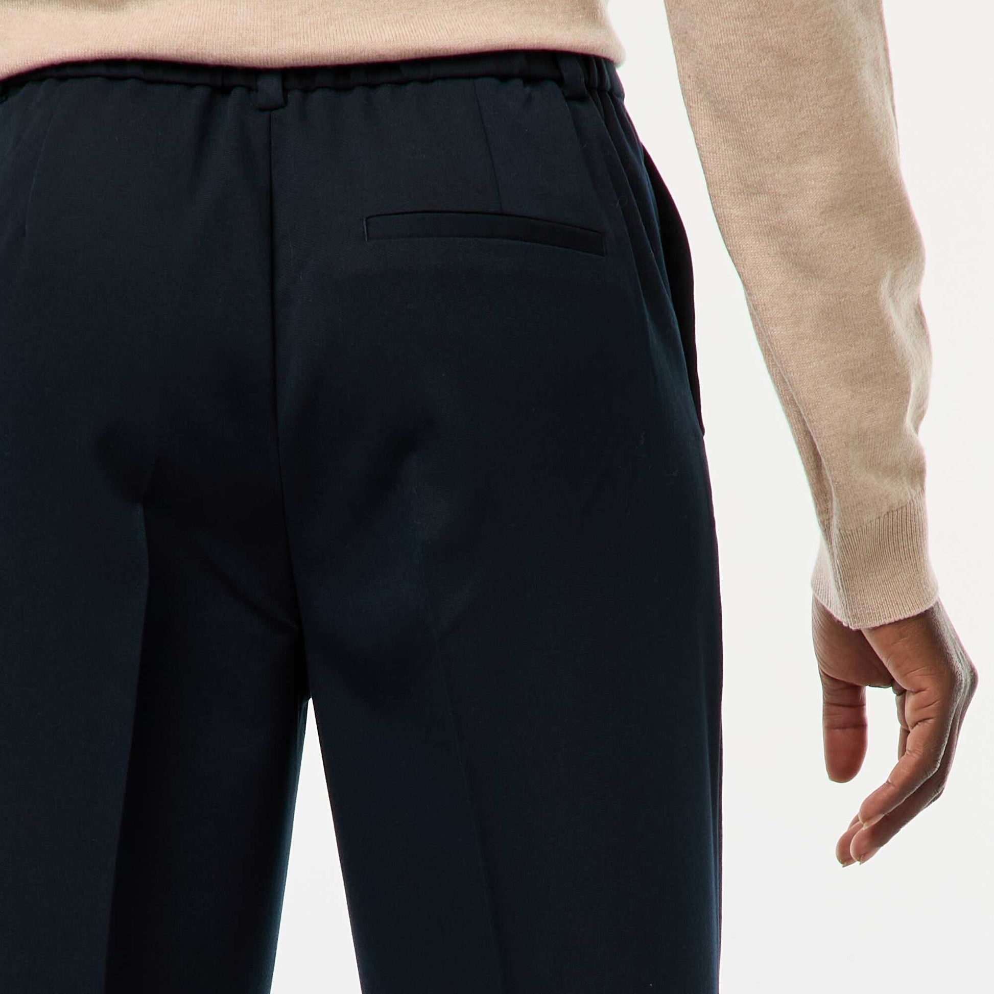 Pantalon cigarette uni avec 2 poches BLEU
