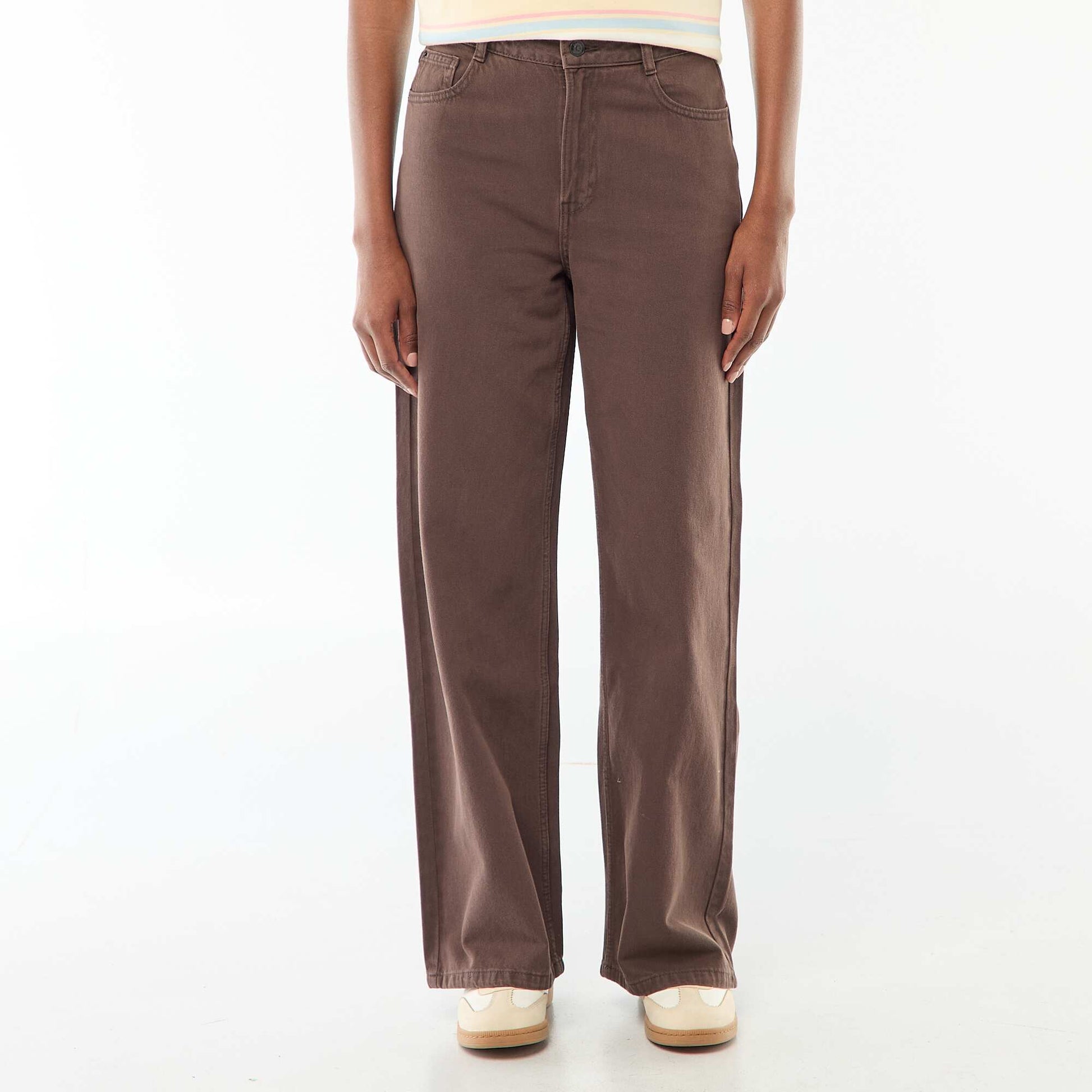Jean Wide leg taille haute MARRON