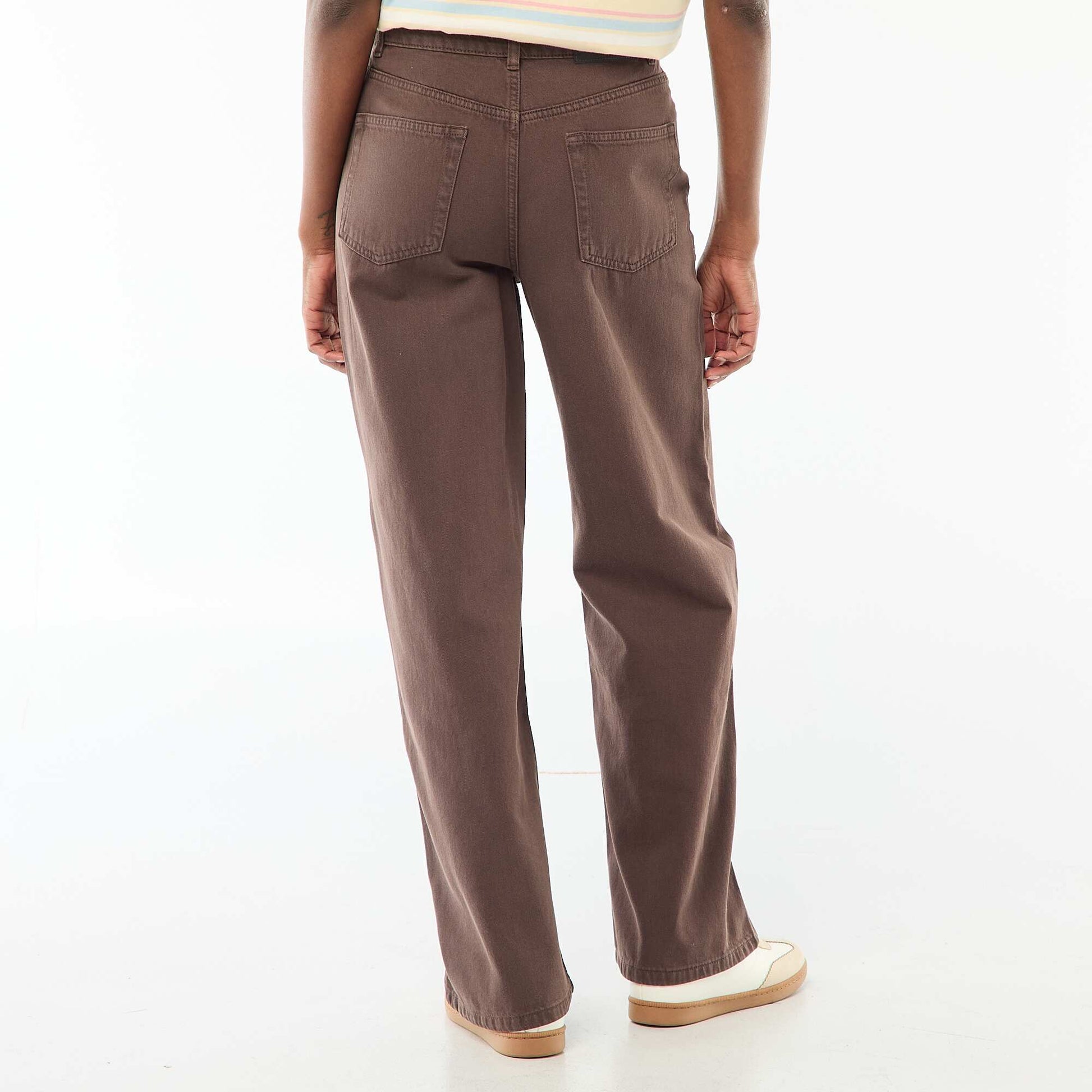 Jean Wide leg taille haute MARRON
