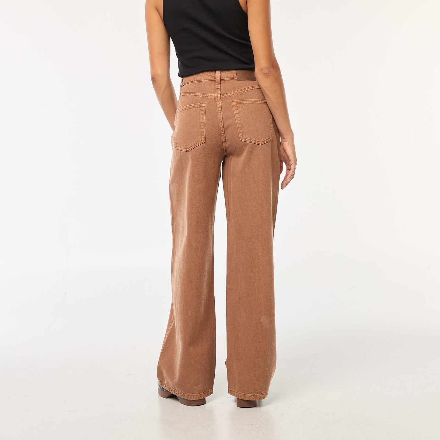 Jean Wide leg taille haute MARRON