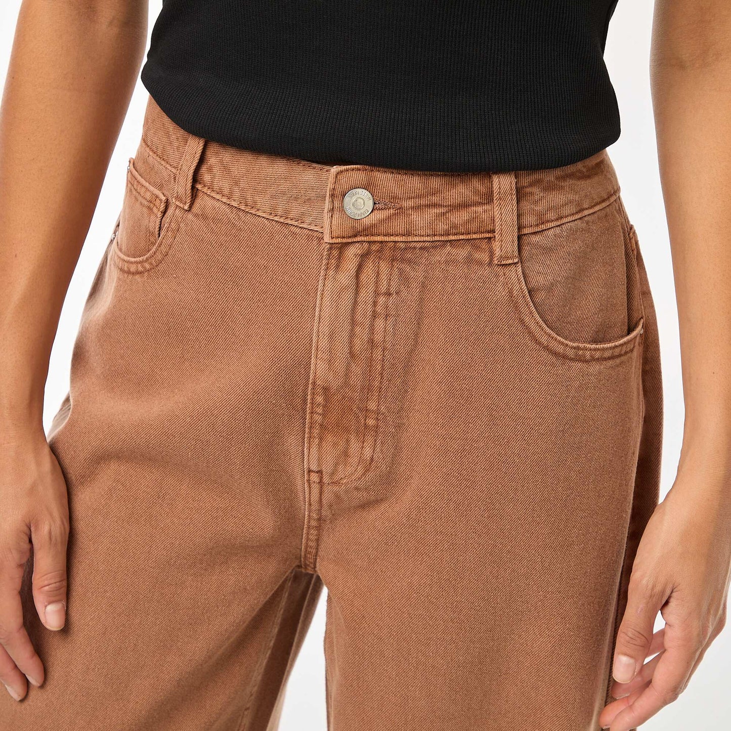 Jean Wide leg taille haute MARRON