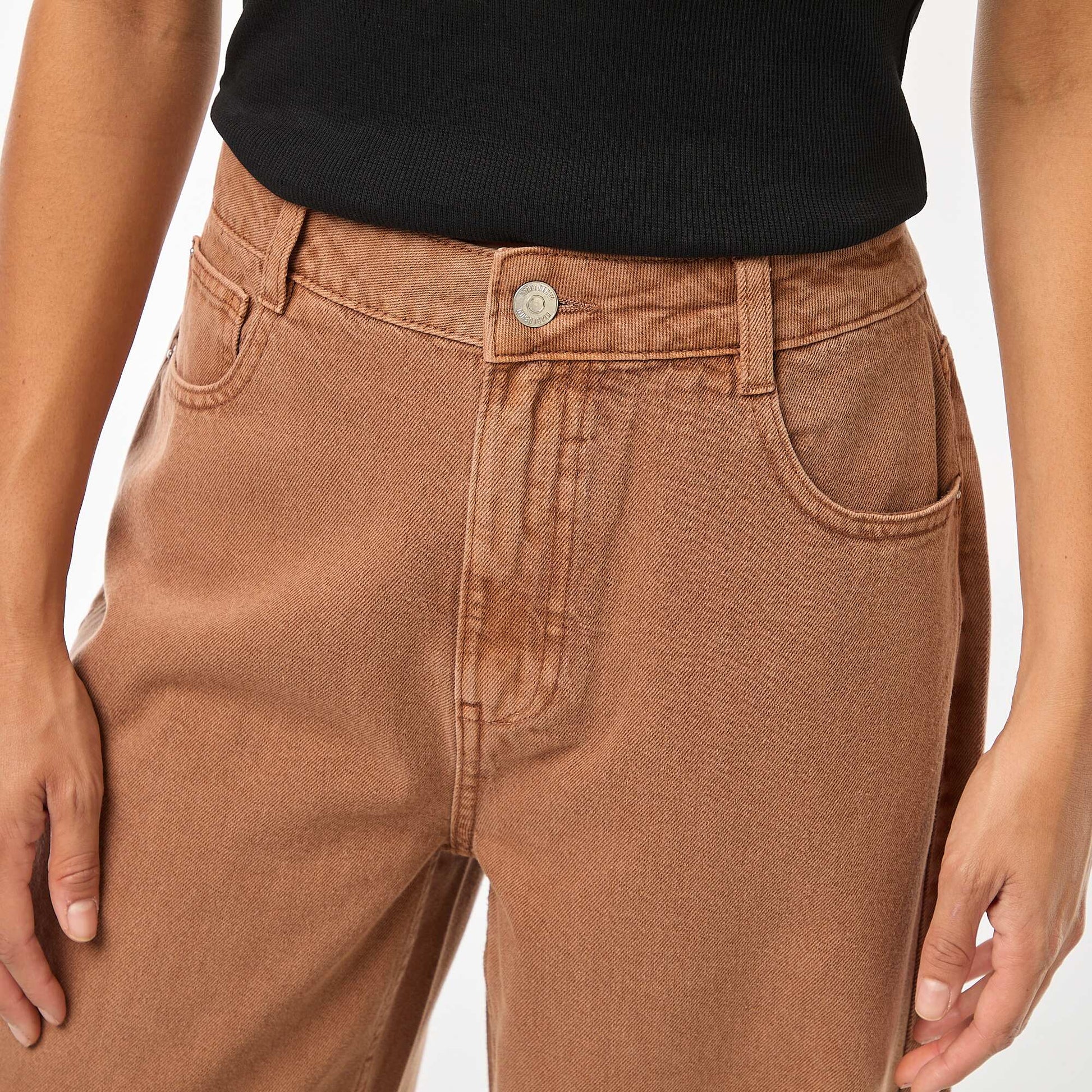 Jean Wide leg taille haute MARRON
