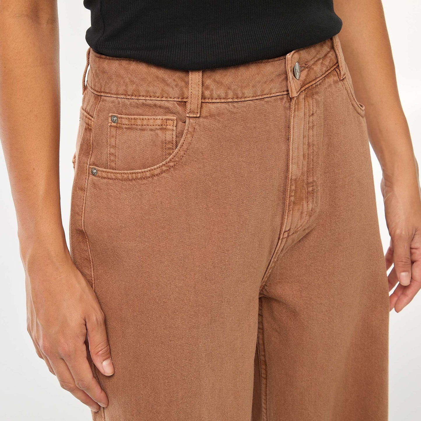Jean Wide leg taille haute MARRON