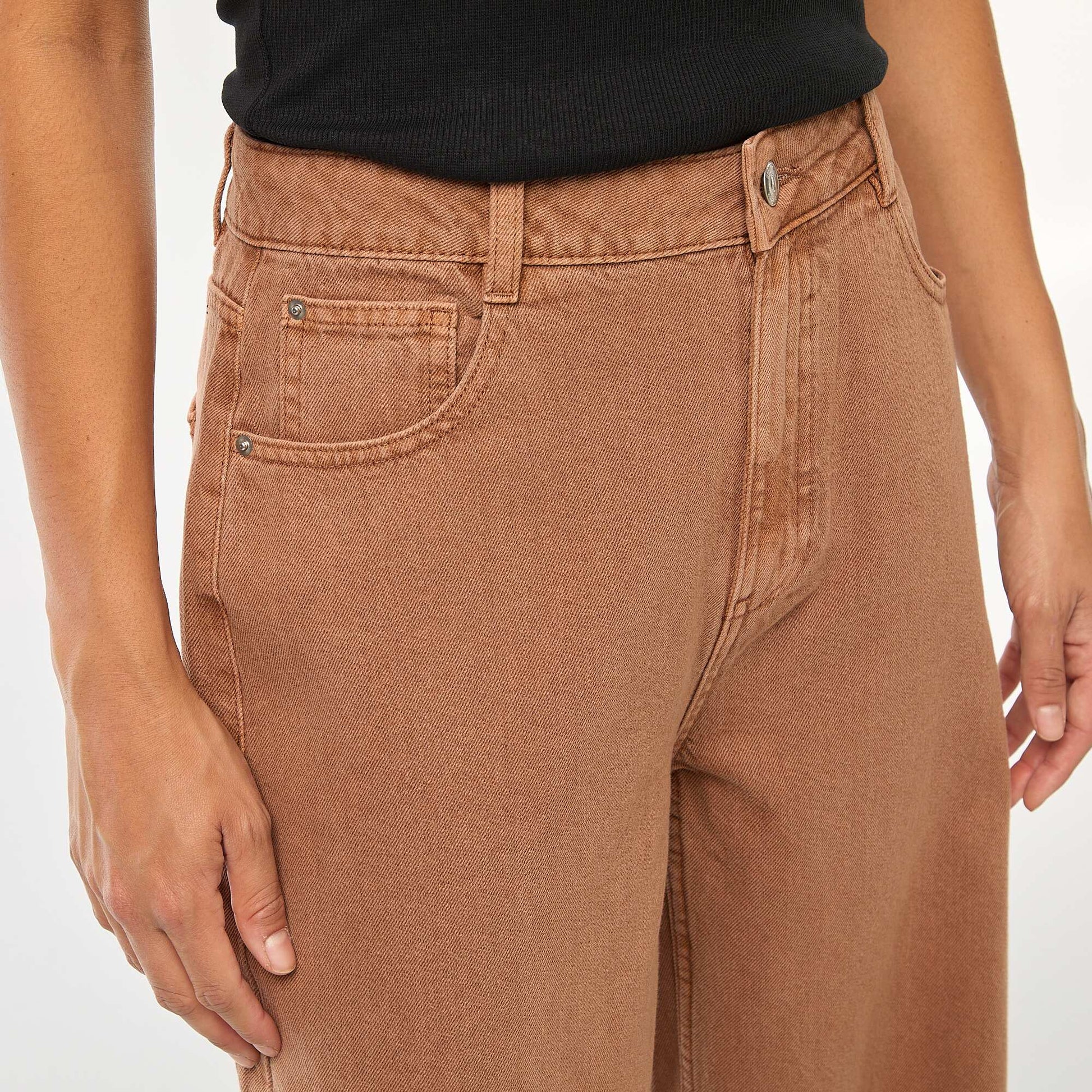 Jean Wide leg taille haute MARRON