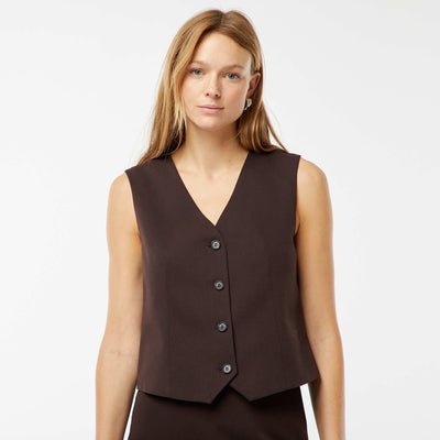 Gilet boutonné sans manches MARRON