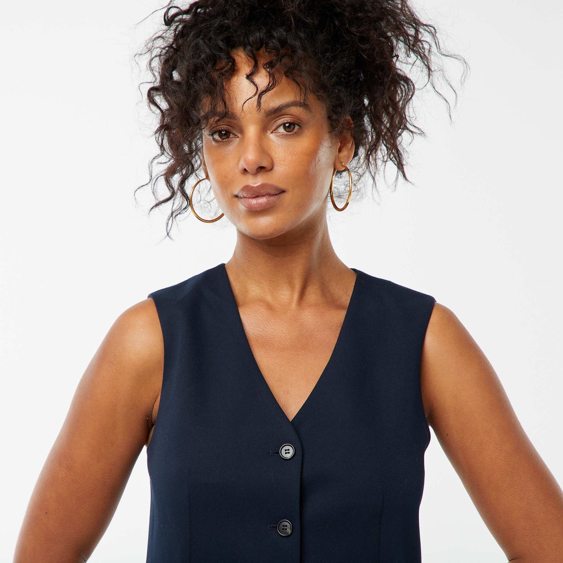 Gilet boutonné sans manches BLEU