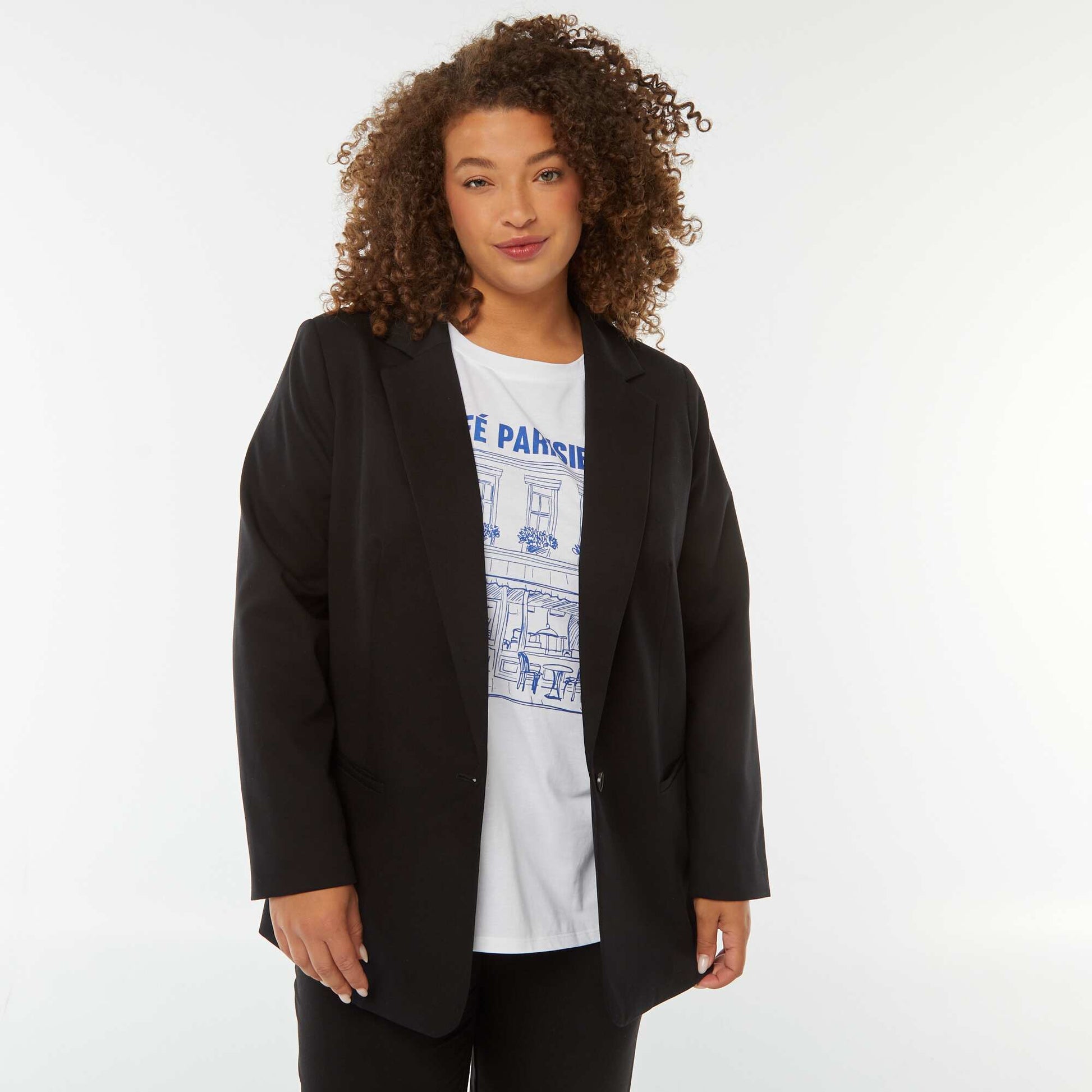 Veste de tailleur longue NOIR