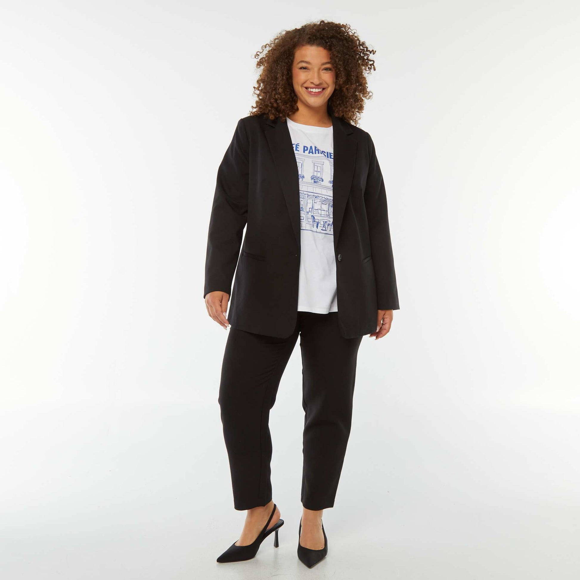 Veste de tailleur longue NOIR