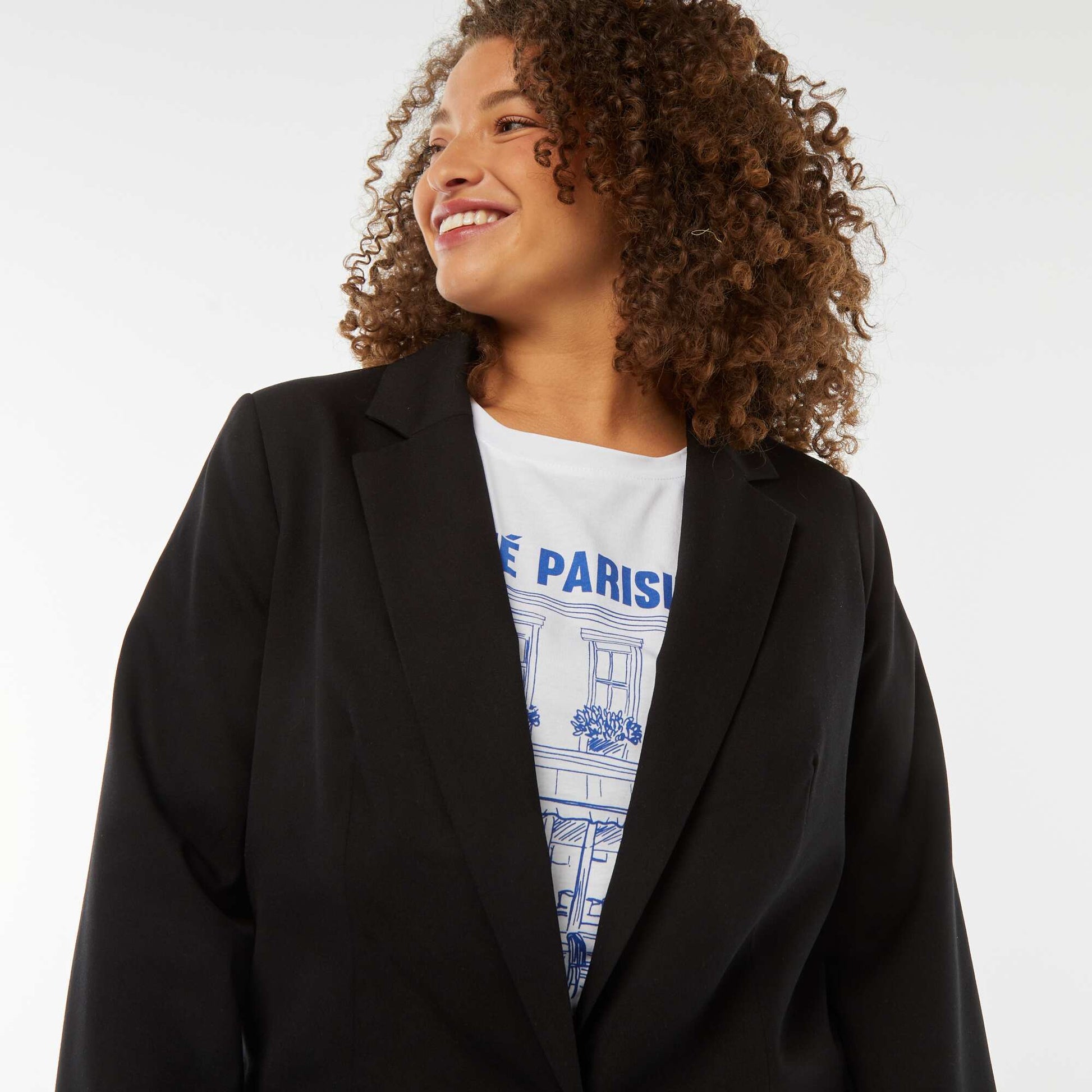 Veste de tailleur longue NOIR
