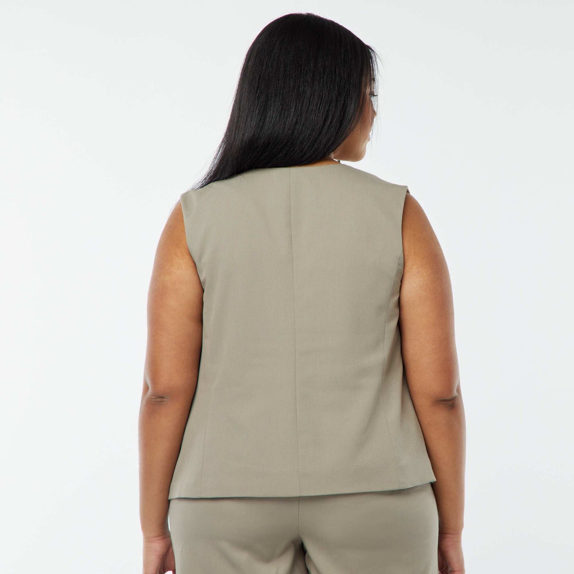 Veste sans manches avec ouverture boutonnée VERT