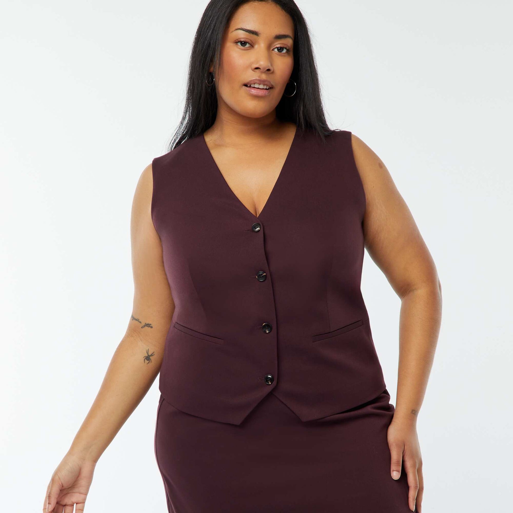 Veste sans manches avec ouverture boutonnée VIOLET