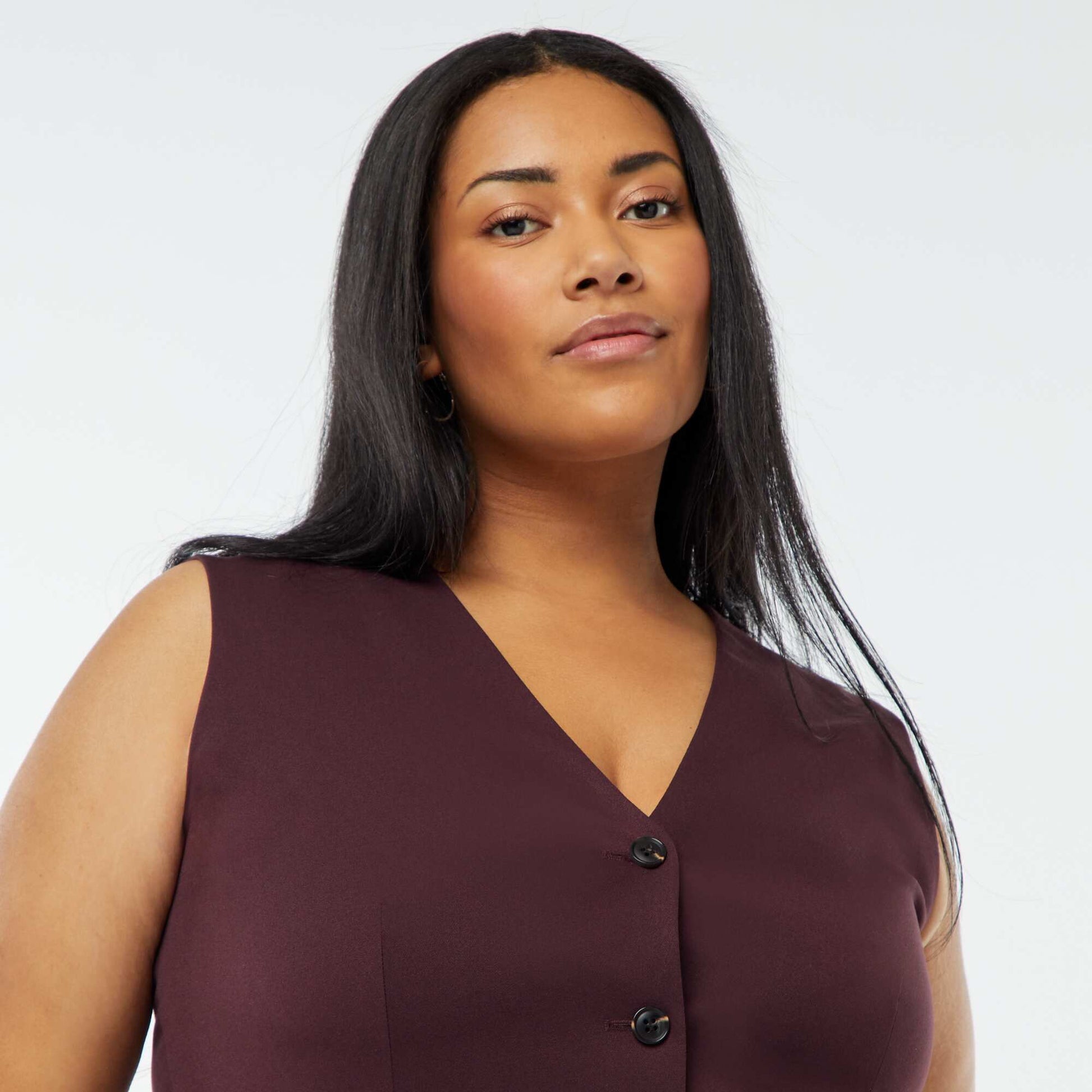 Veste sans manches avec ouverture boutonnée VIOLET