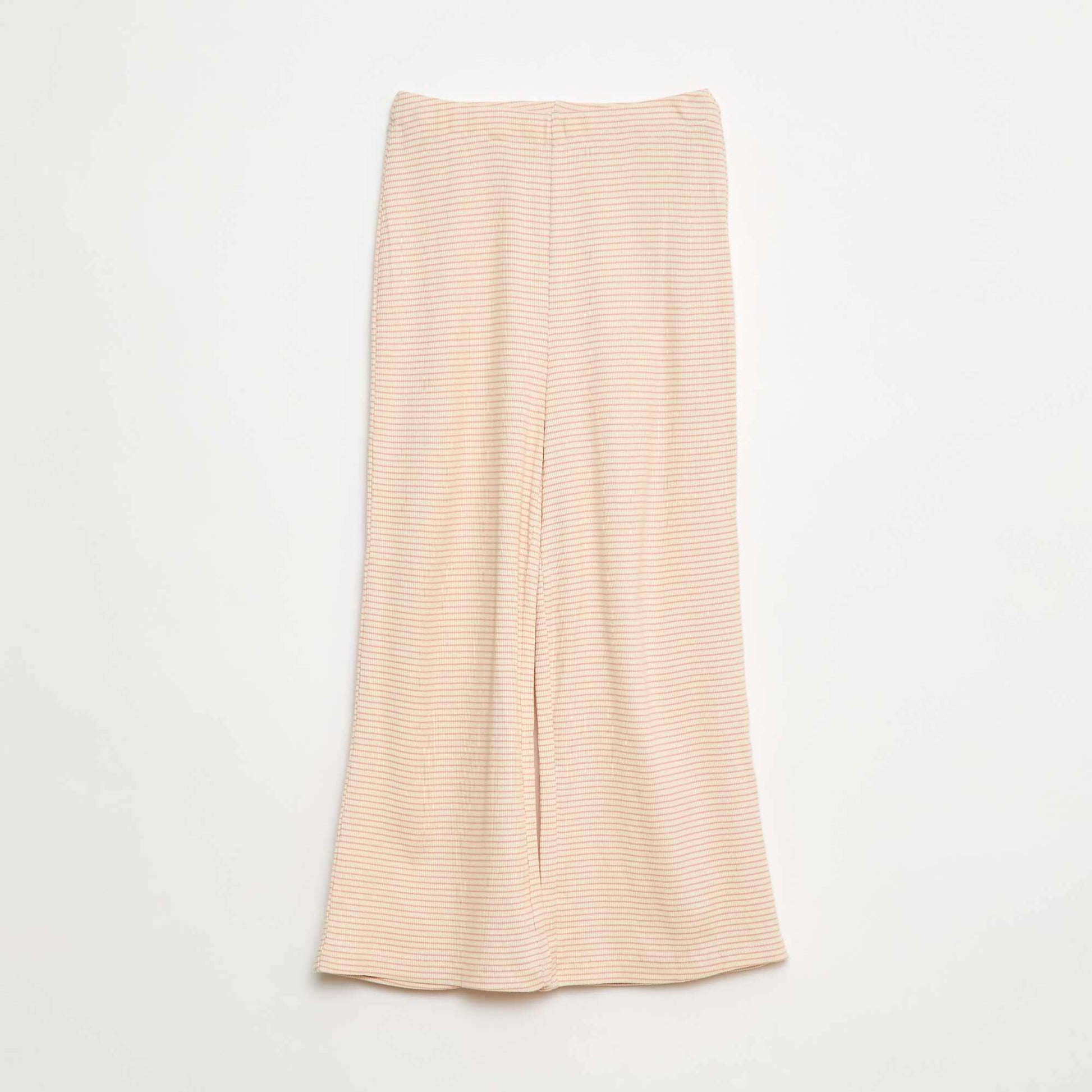 Pyjama long imprimé rayé - 2 pièces BEIGE