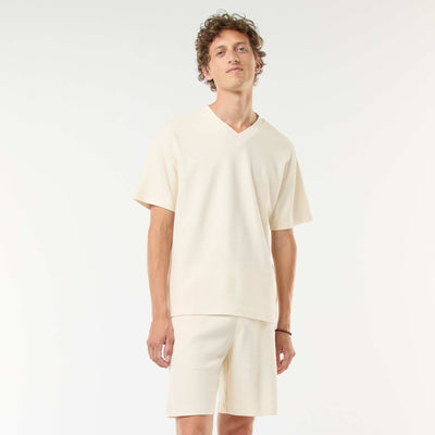 Short de sport avec poches en maille fantaisie BLANC