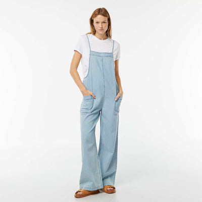 Salopette large en jean BLEU