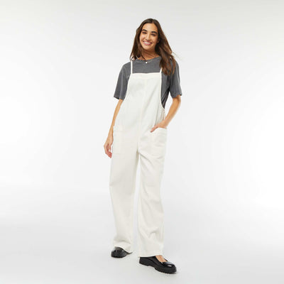 Salopette large en jean BLANC
