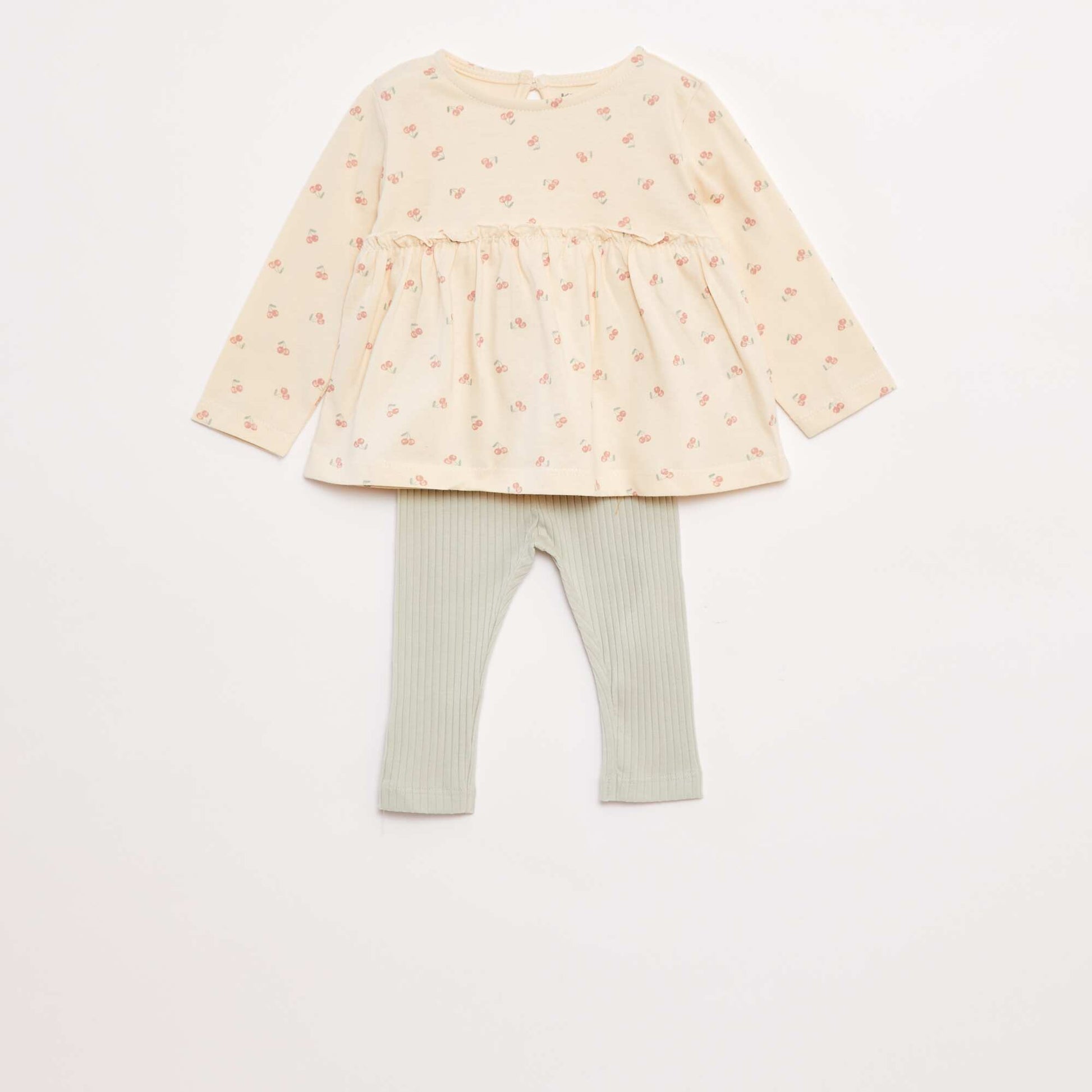 Ensemble t-shirt + legging côtelé - 2 pièces BLEU